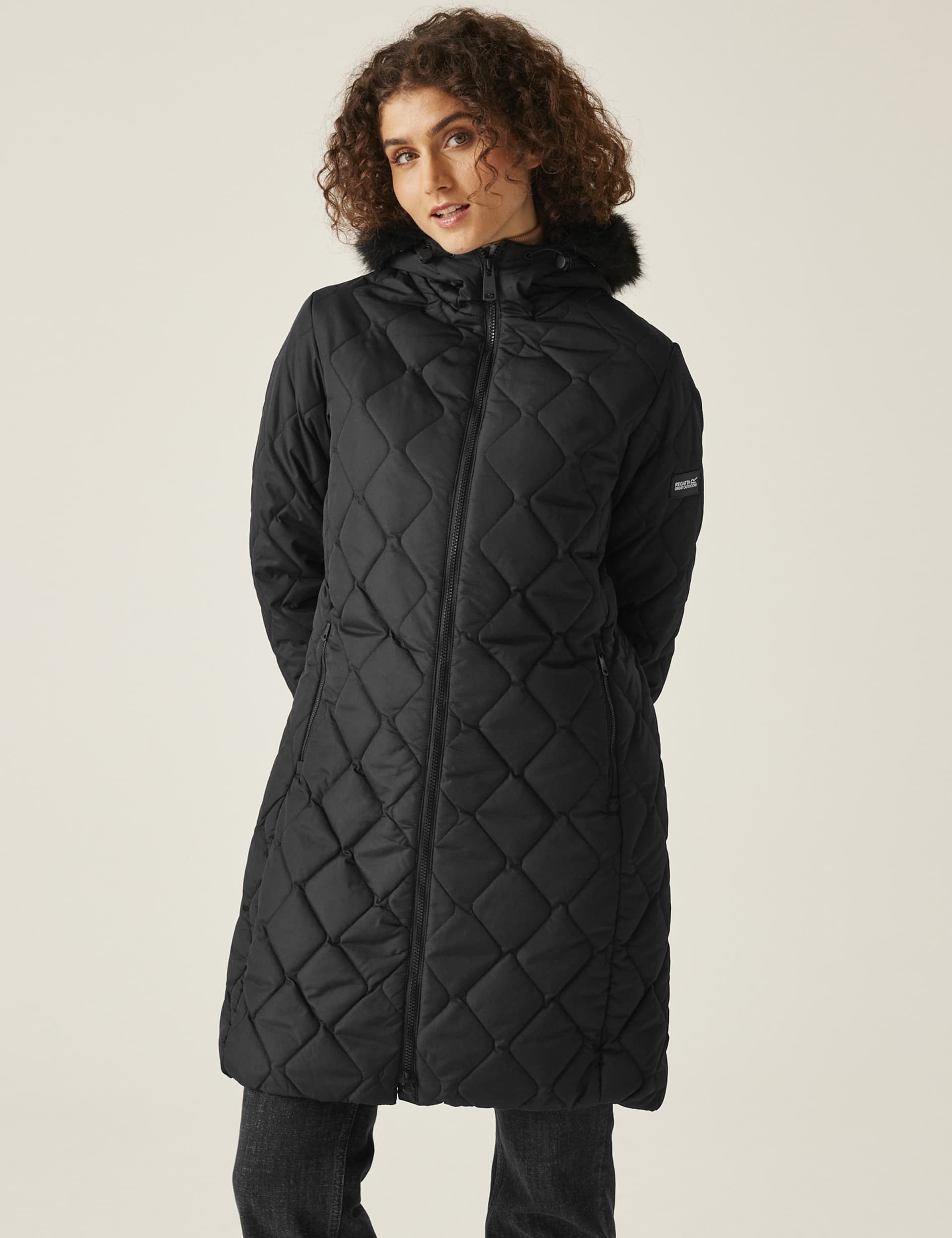 Regatta Women's Fritha III Hooded Padded Longline Coat - 10 - Black, Navy,Black,Dark Green