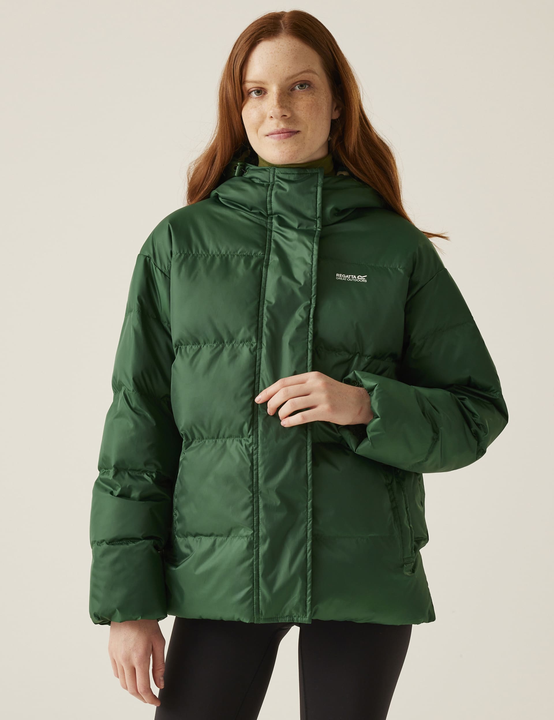 Regatta Women's Orla Kiely Hooded Padded Jacket - 12 - Green Mix, Grey Mix,Green Mix