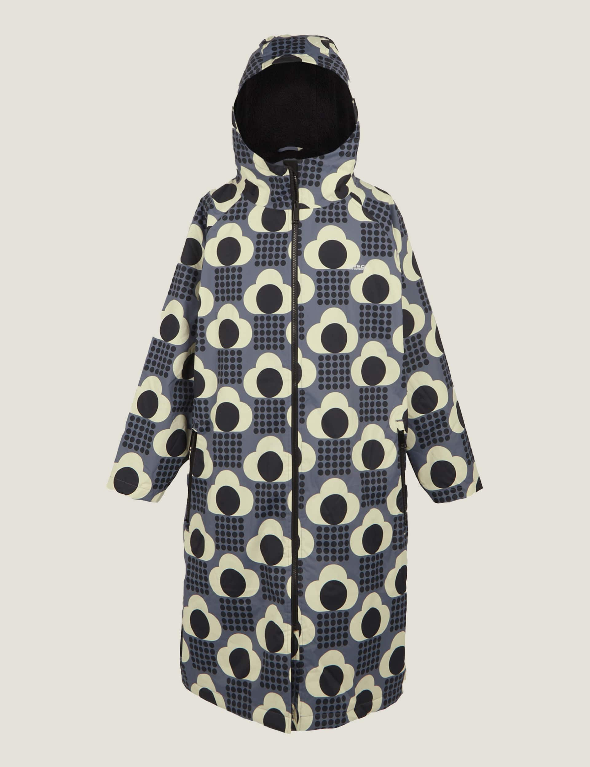 Regatta Women's Orla Kiely Waterproof Hooded Changing Robe - Grey Mix, Grey Mix,Blue Mix