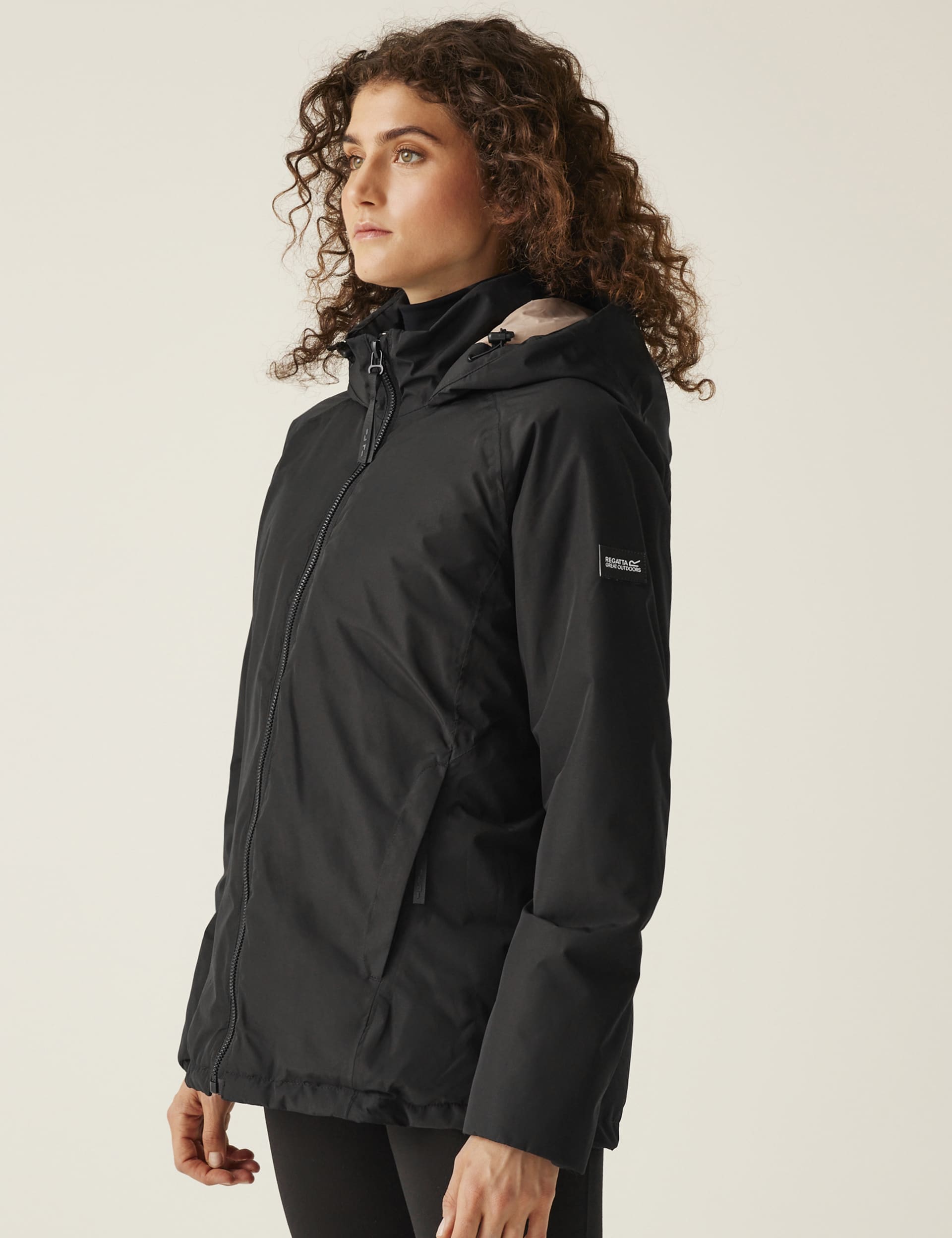 Regatta Women's Reeah Waterproof Hooded Raincoat - 16 - Black, Navy,Black