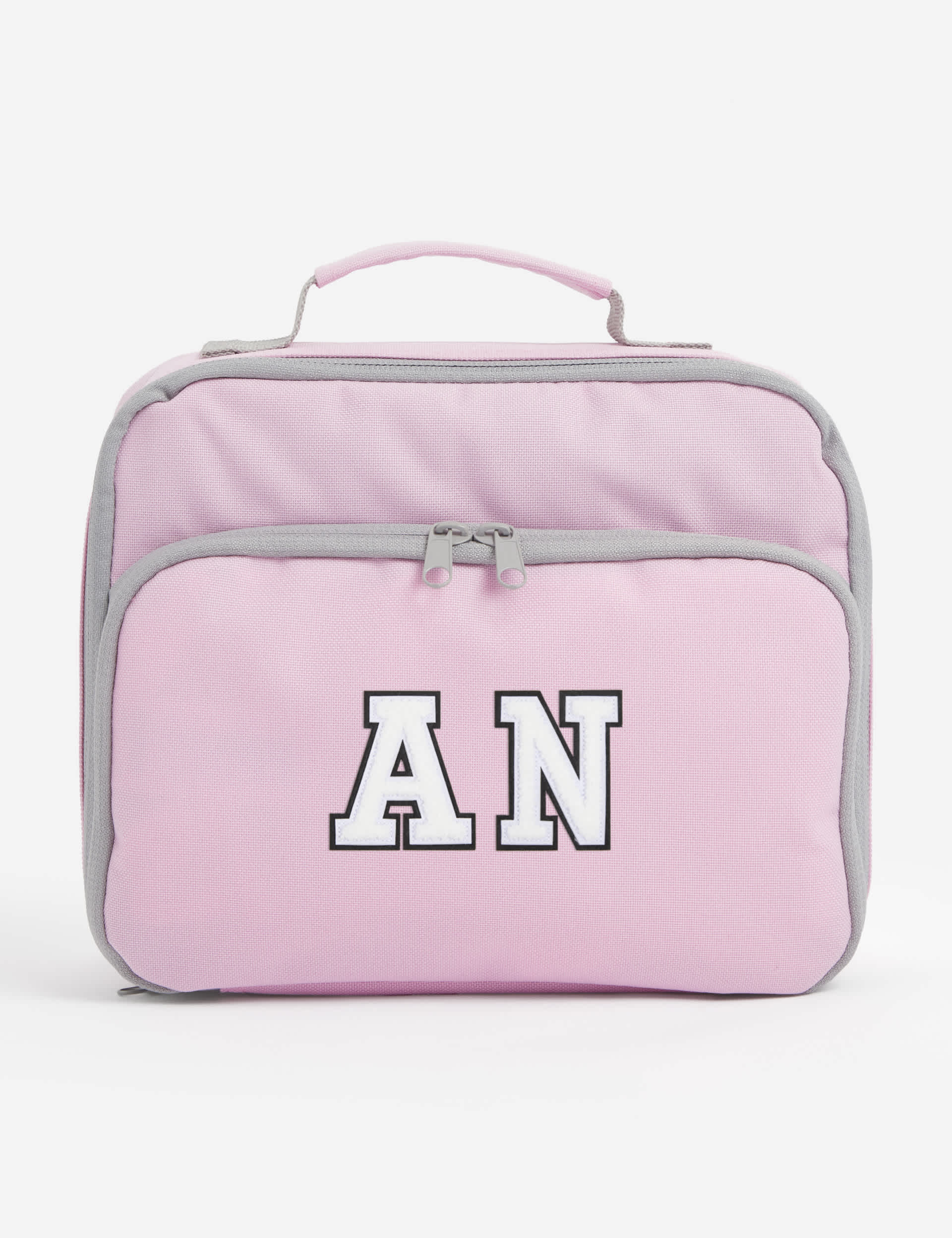 Alphabet Personalised Lunch Bag - Pink, Pink,Dark Green Mix