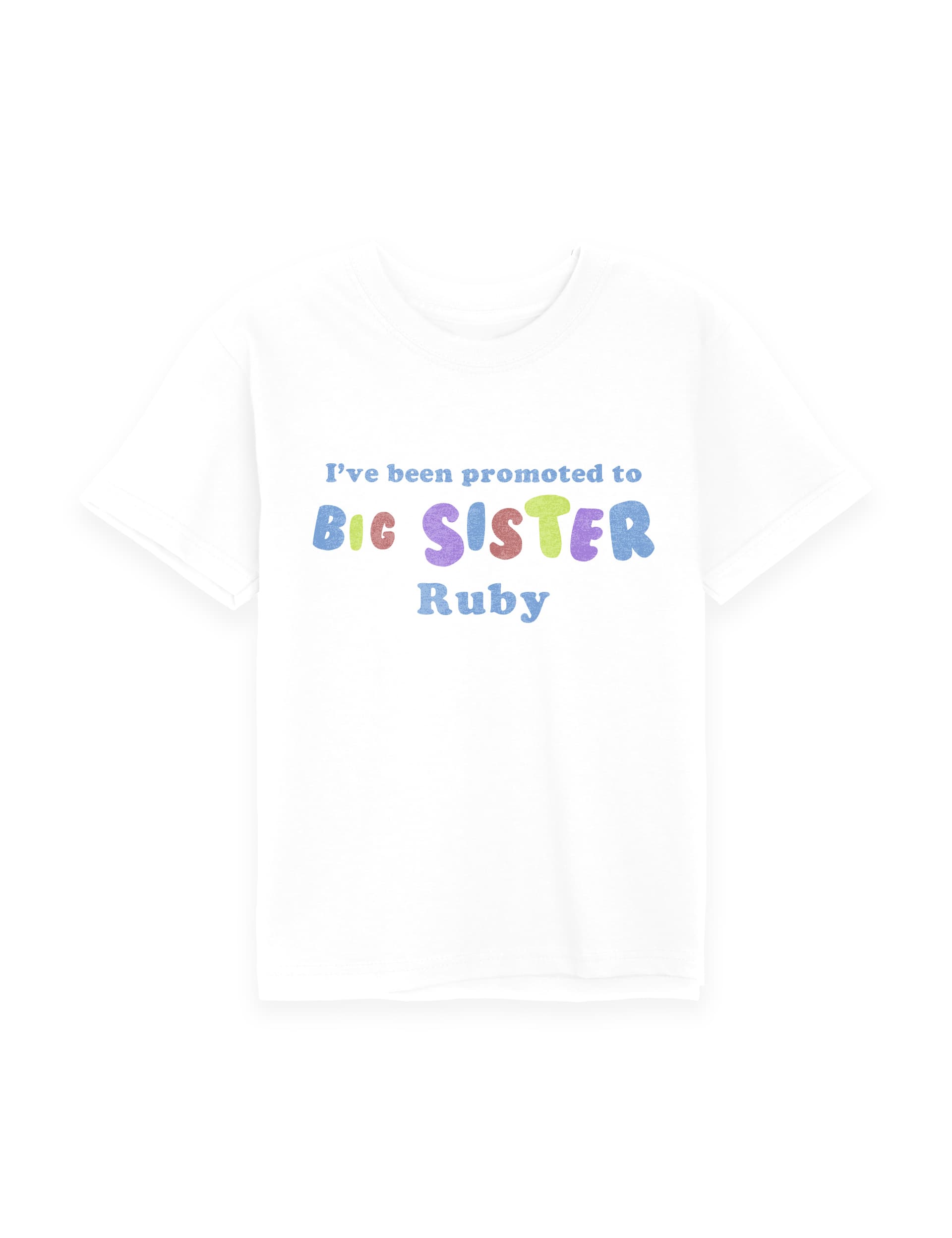 Dollymix Girls Personalised Big Sister T-Shirt (3-12 Yrs)