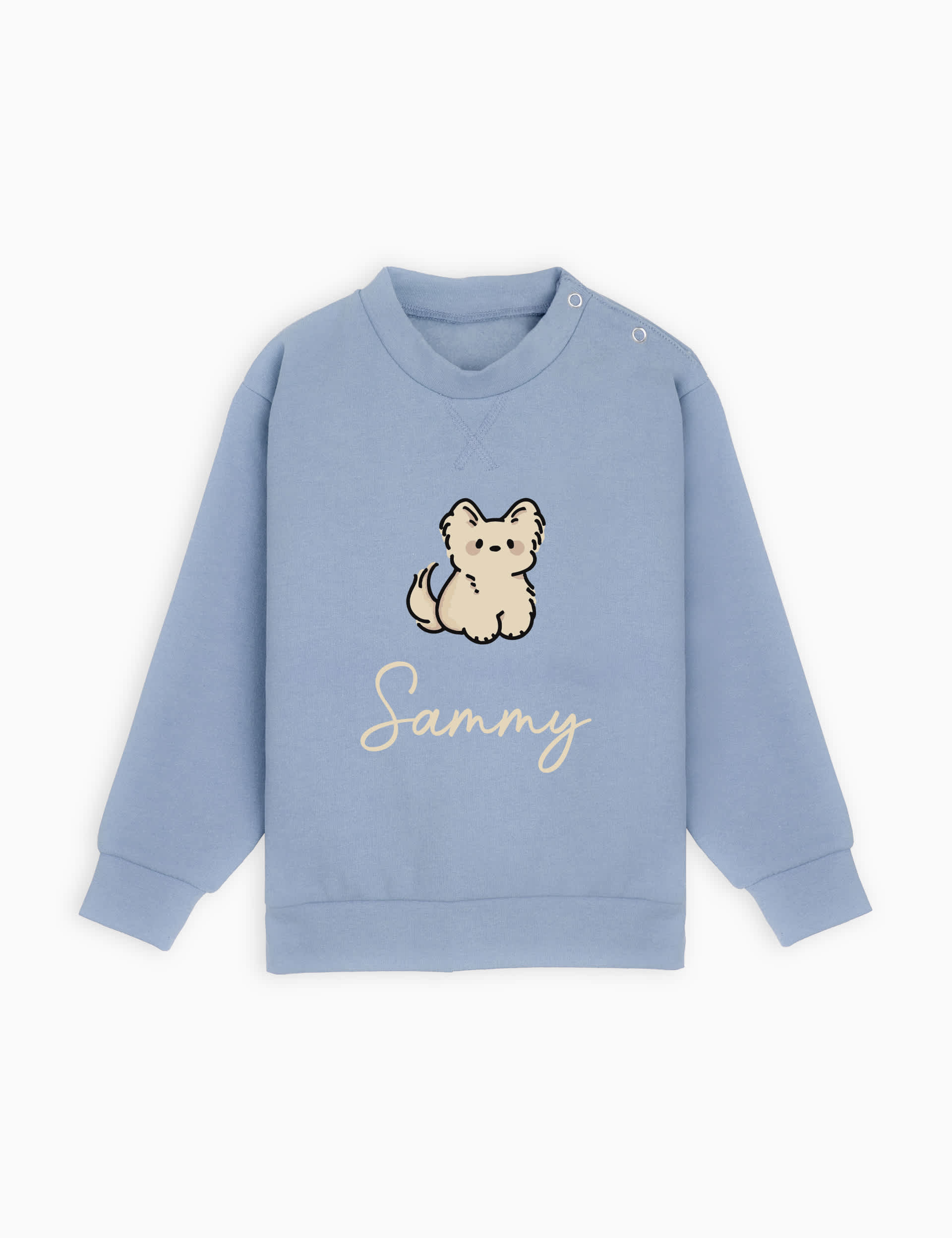 Dollymix Girls Personalised Puppy Sweatshirt (1-6 Yrs) - 3-4Y - Blue, Blue