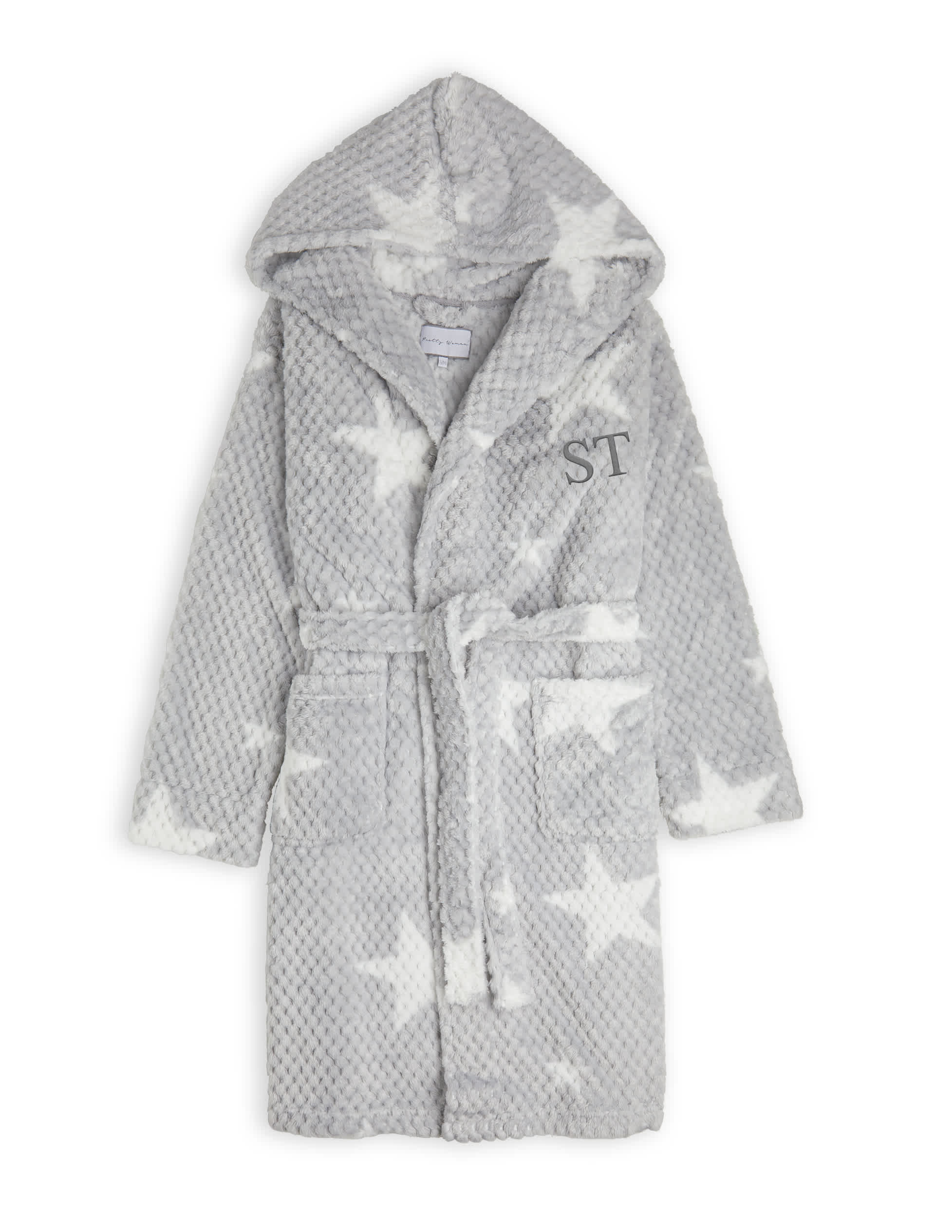 Dollymix Personalised Women's Fleece Robe - L-XL - Grey Mix, Grey Mix