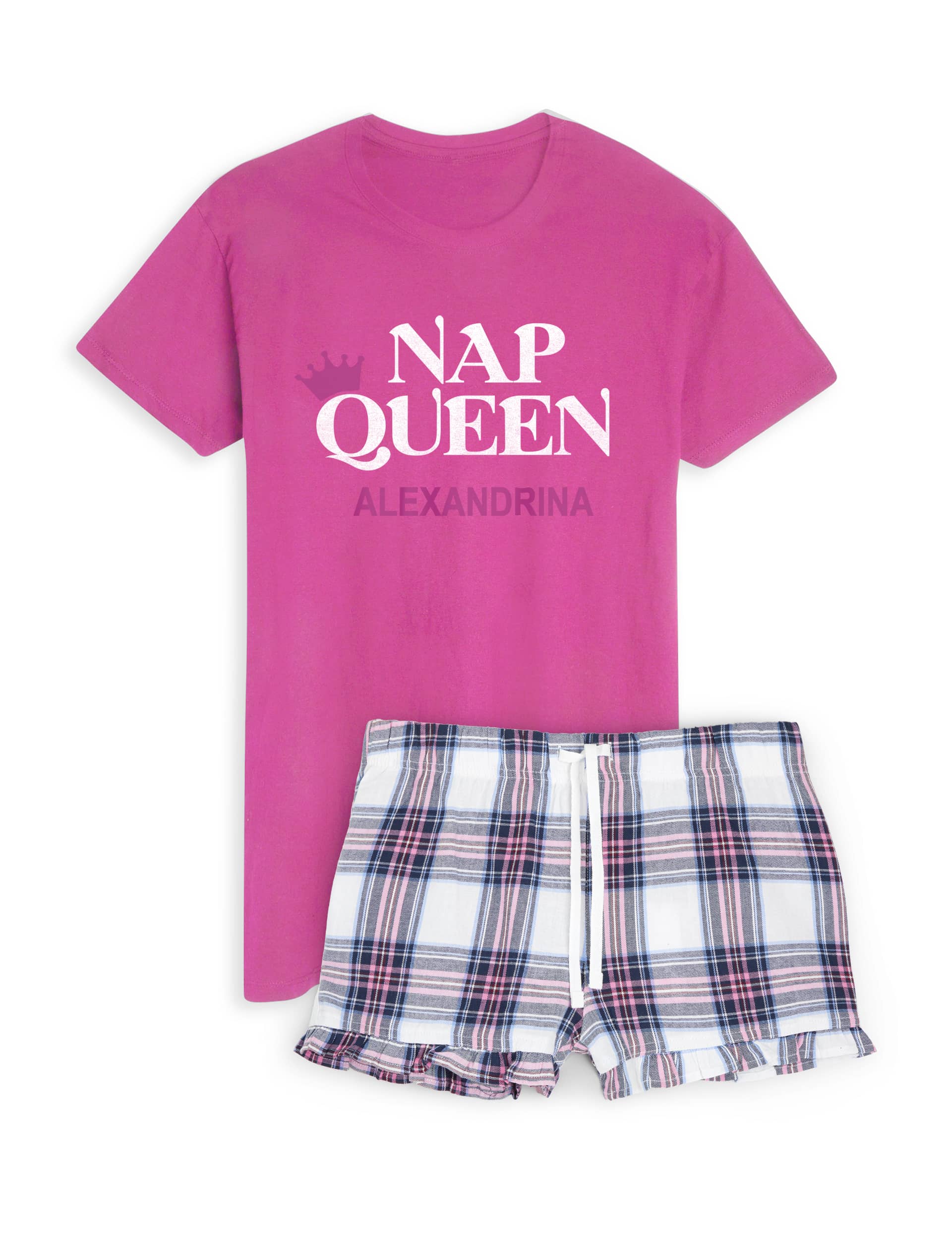 Dollymix Personalised Women's Pyjama Short Set - Pink Mix, Pink Mix