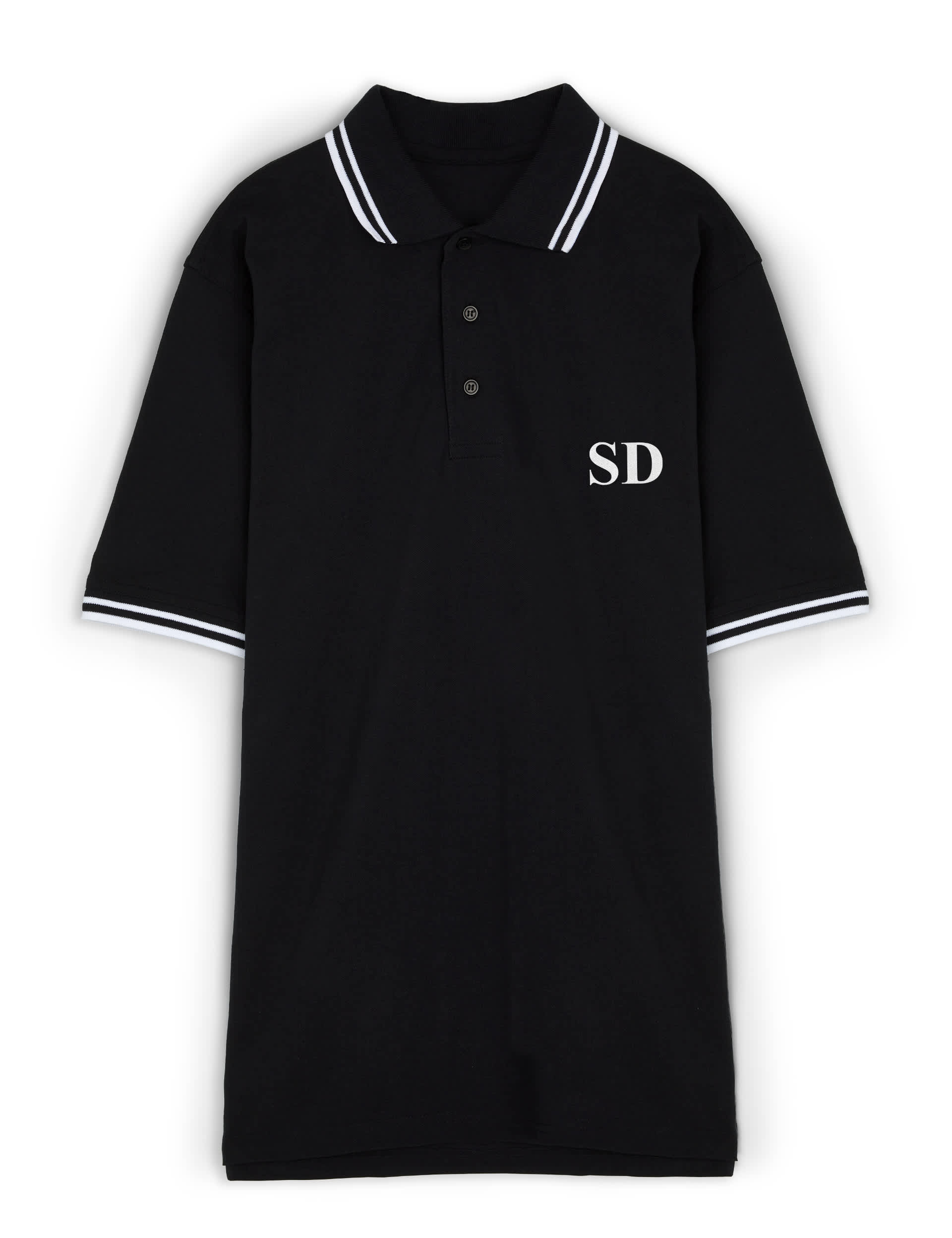 Dollymix Men's Personalised Contrast Polo Shirt - XL - Black, Blue,Black,White