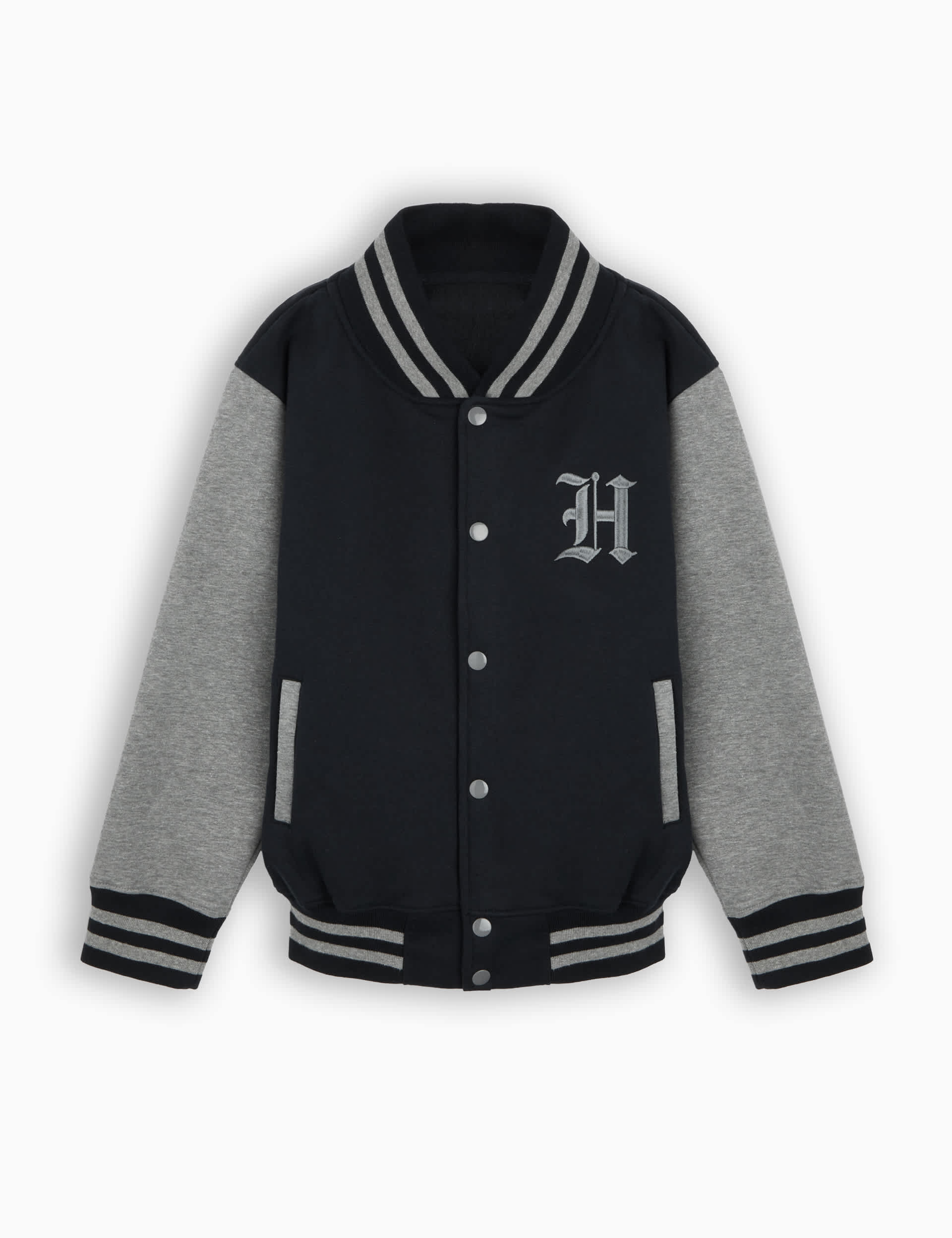 Dollymix Personalised Kids Varsity Jacket (1-8 Yrs) - 7-8 Y - Black/Grey, Black/Grey,Light Blue,Blac