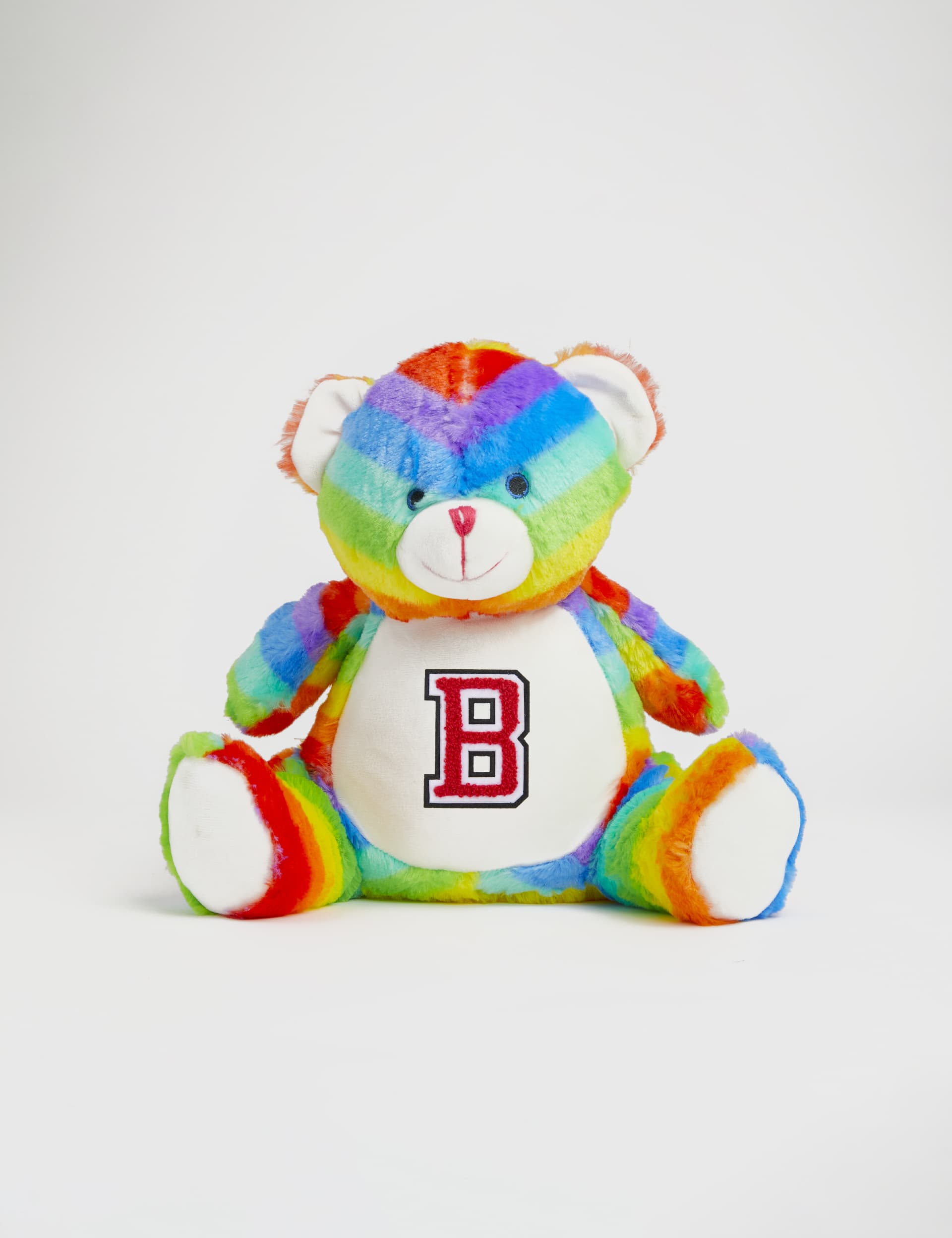 Alphabet Personalised Soft Plush Rainbow Bear - Multi, Multi