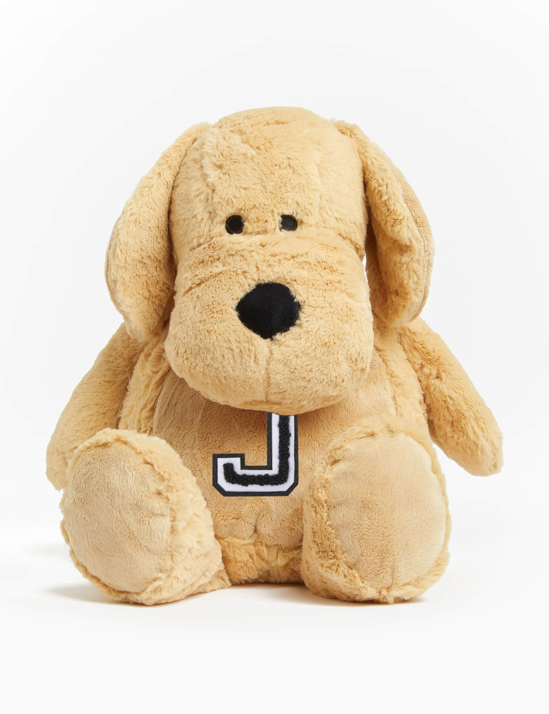 Alphabet Personalised Soft Plush Dog - Brown, Brown