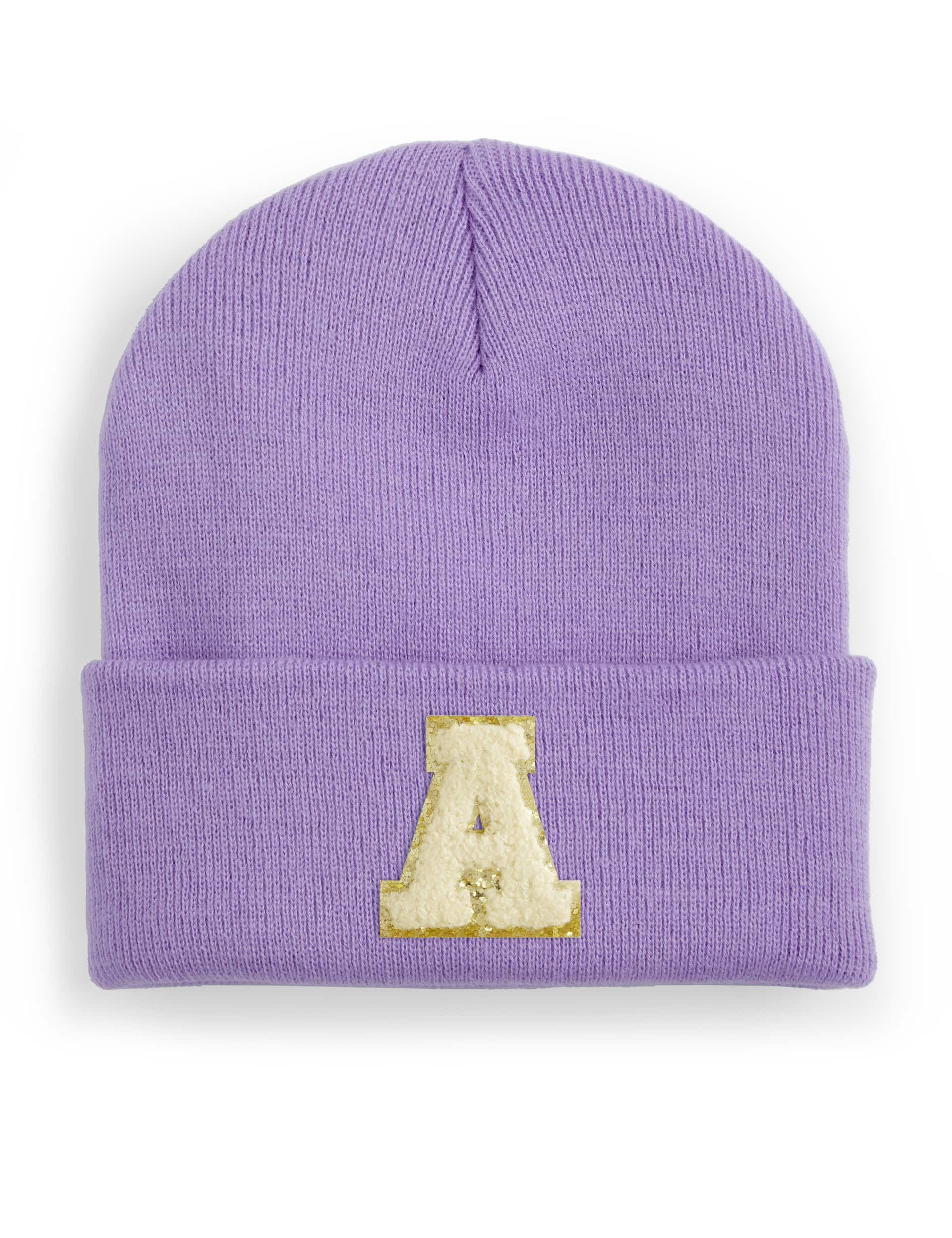 Alphabet Women's Personalised Ladies Cuffed Beanie - Purple, Purple