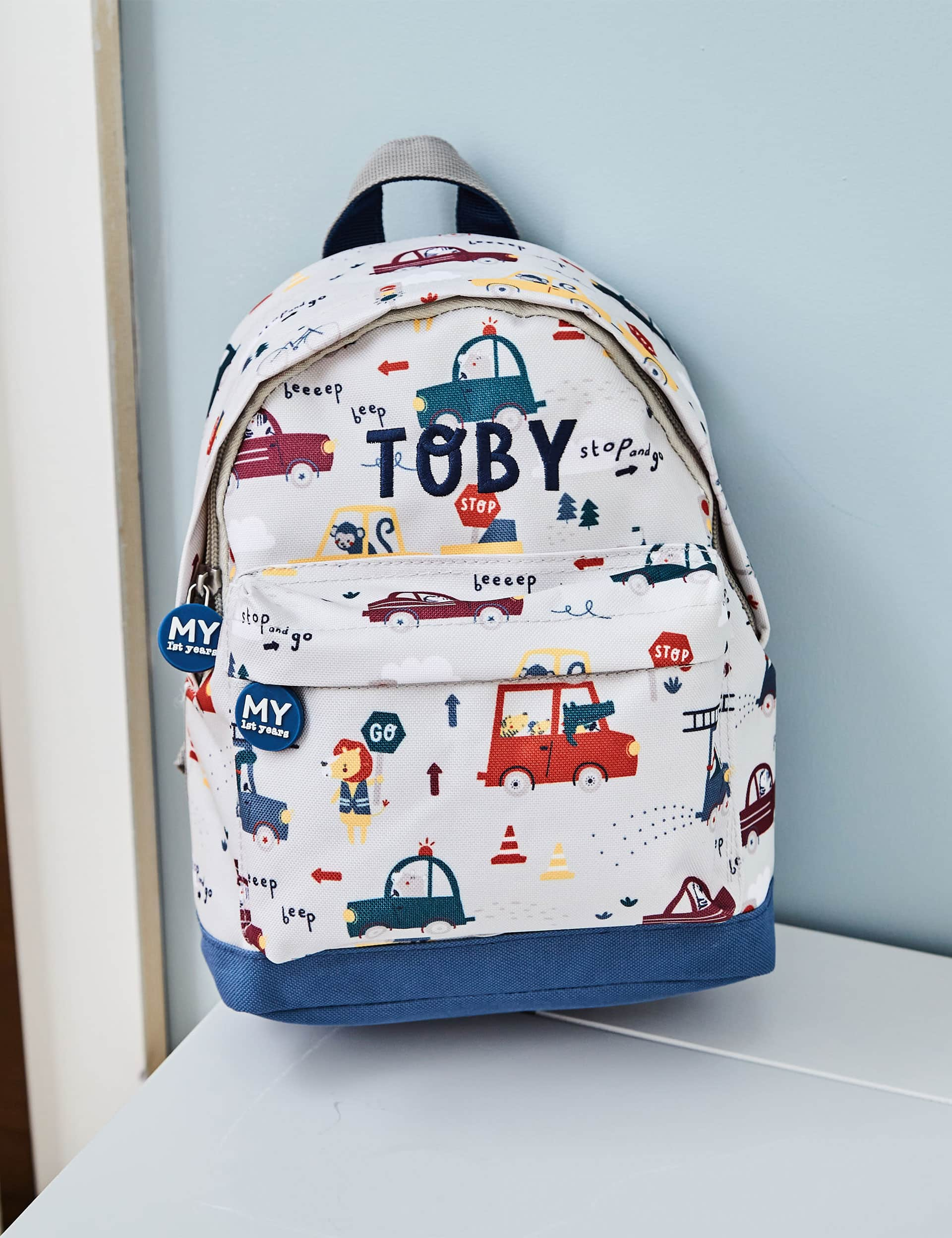 My 1St Years Boys Personalised Transport Mini Backpack - Multi, Multi