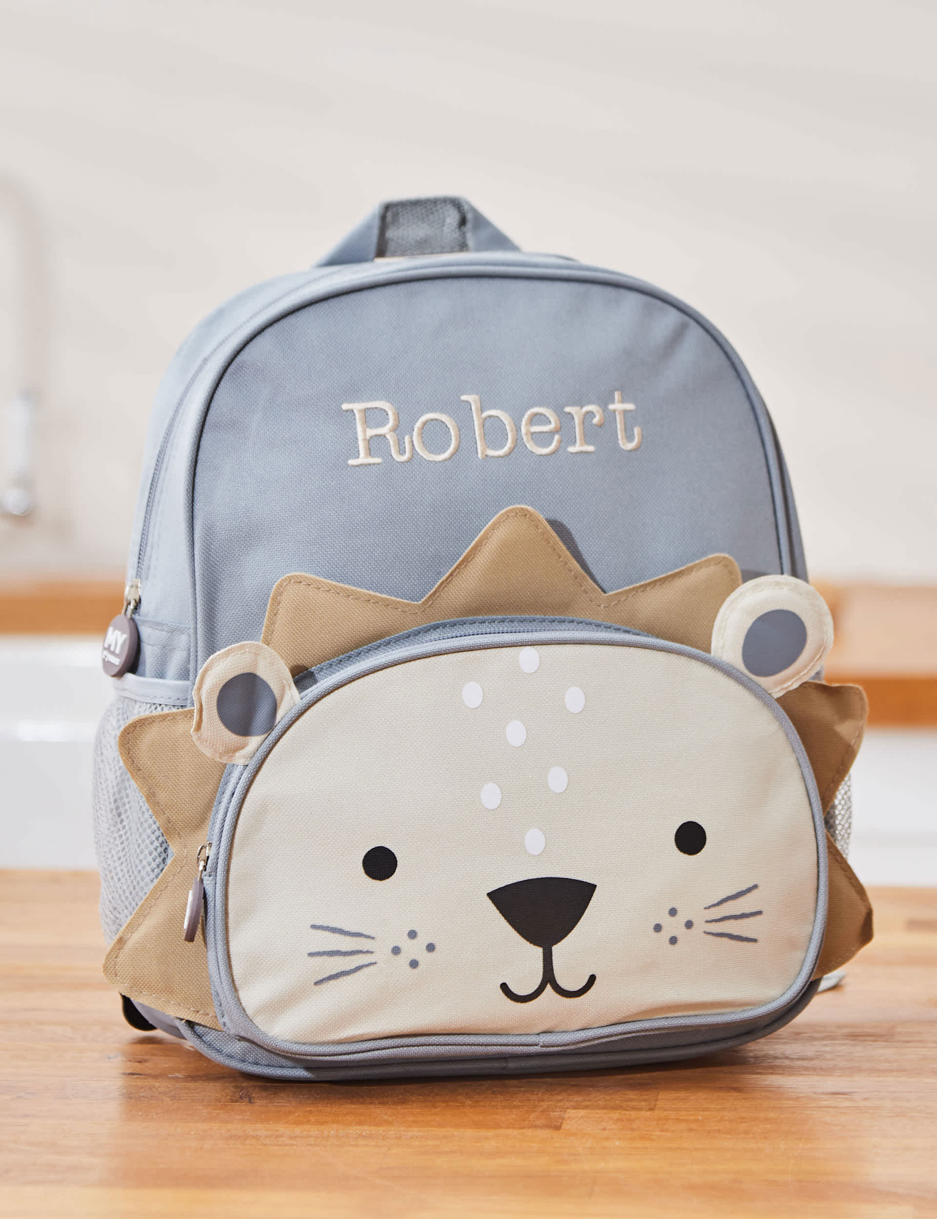 My 1St Years Personalised Lion Medium Backpack - Grey, Grey