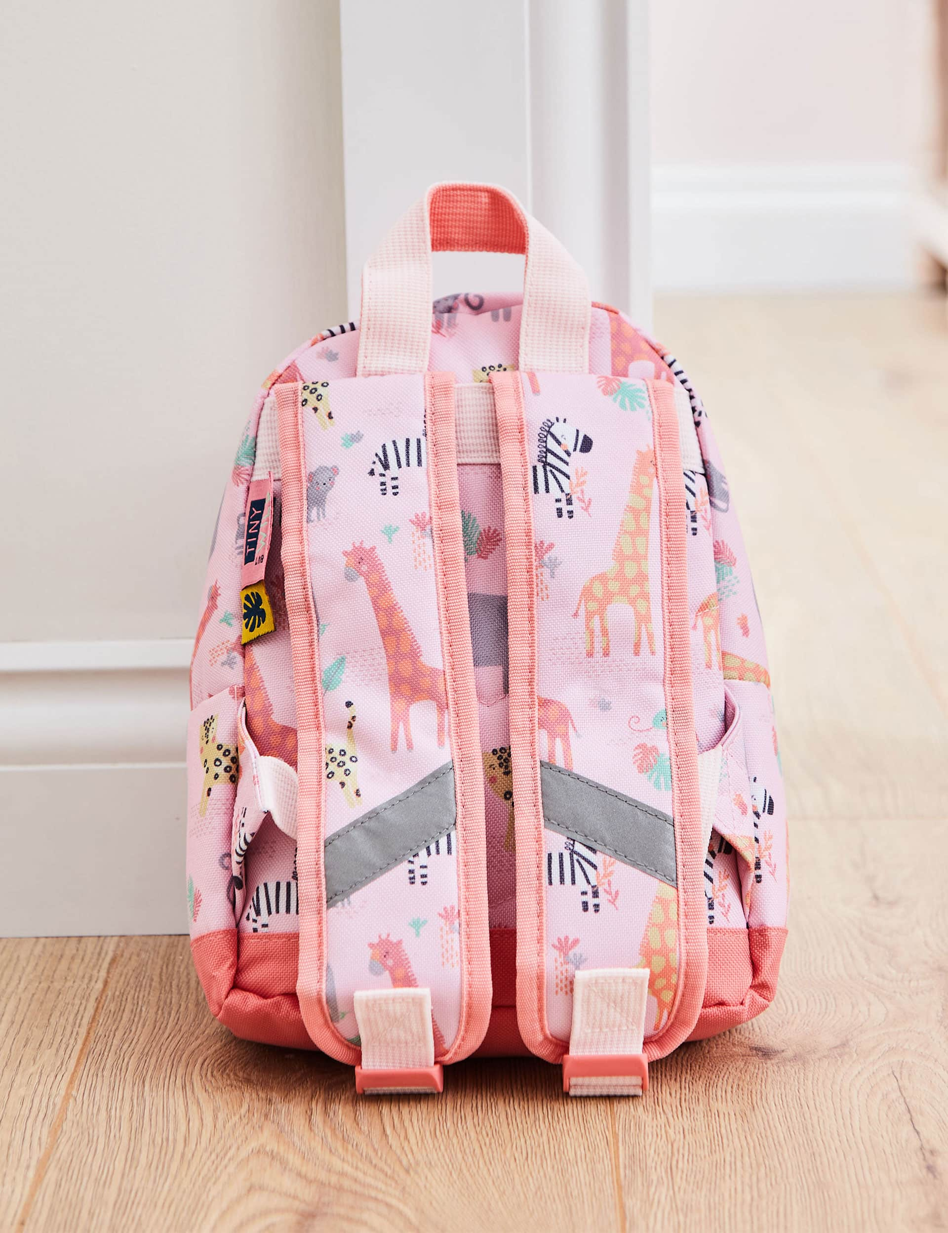 My 1St Years Girls Personalised Pink Safari Mini Backpack, Pink