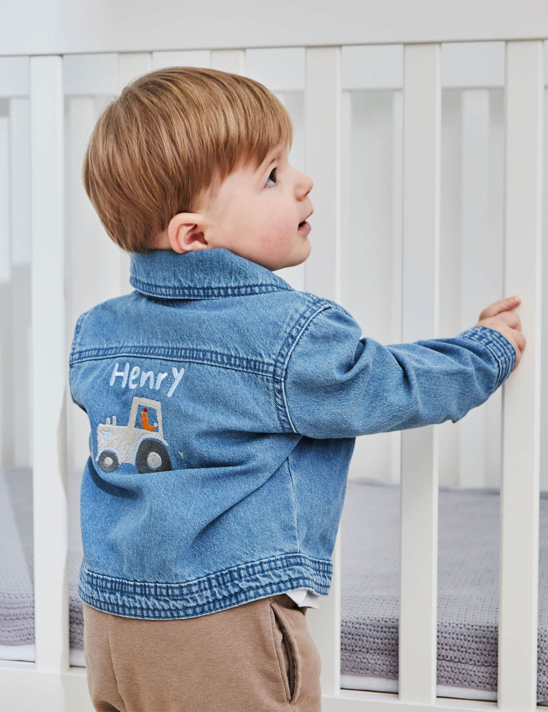 My 1St Years Boys Personalised Farmyard Denim Jacket (6 Mths - 5 Yrs) - 2-3 Y, Denim