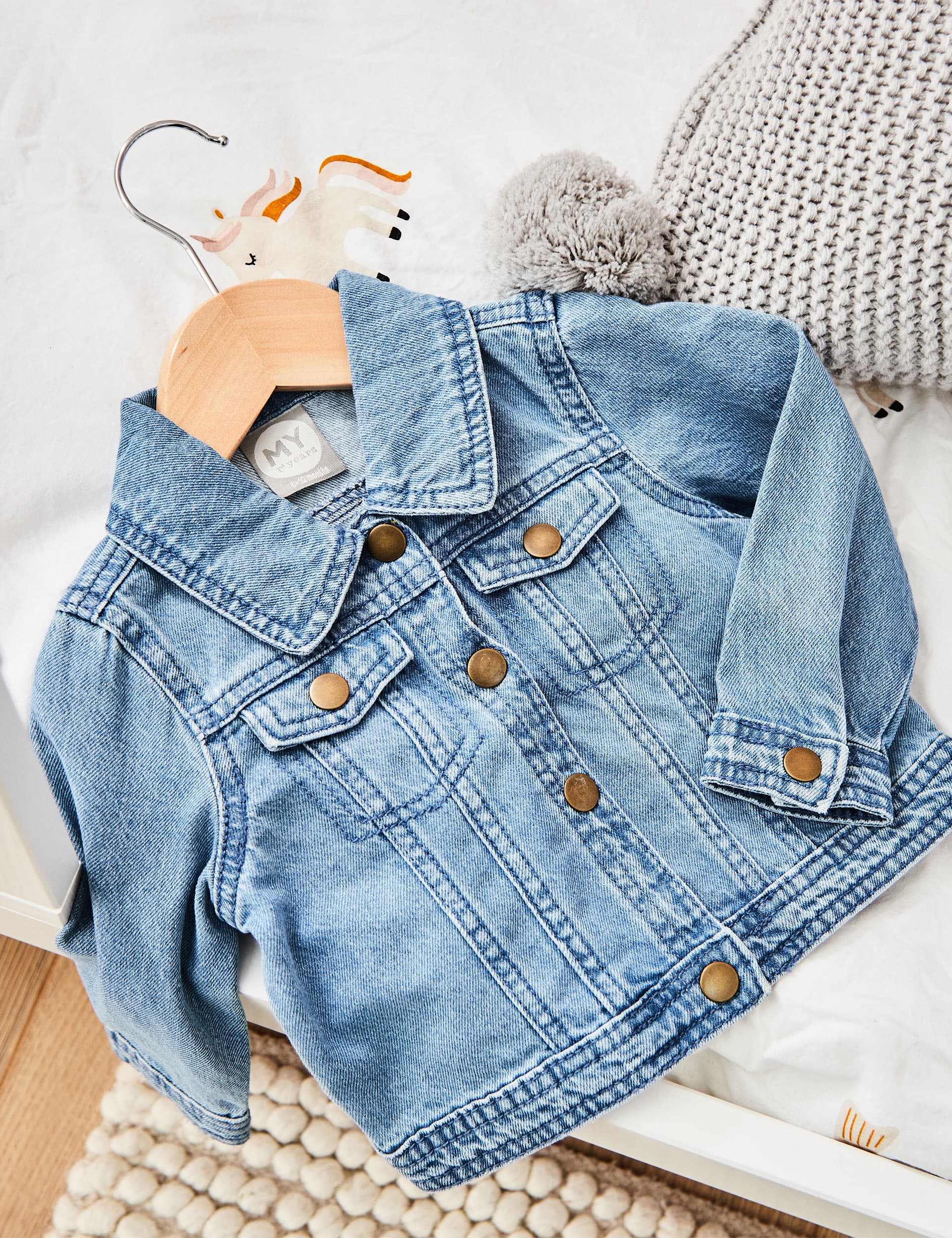 My 1St Years Boys Personalised Farmyard Denim Jacket (6 Mths - 5 Yrs) - 12-18, Denim