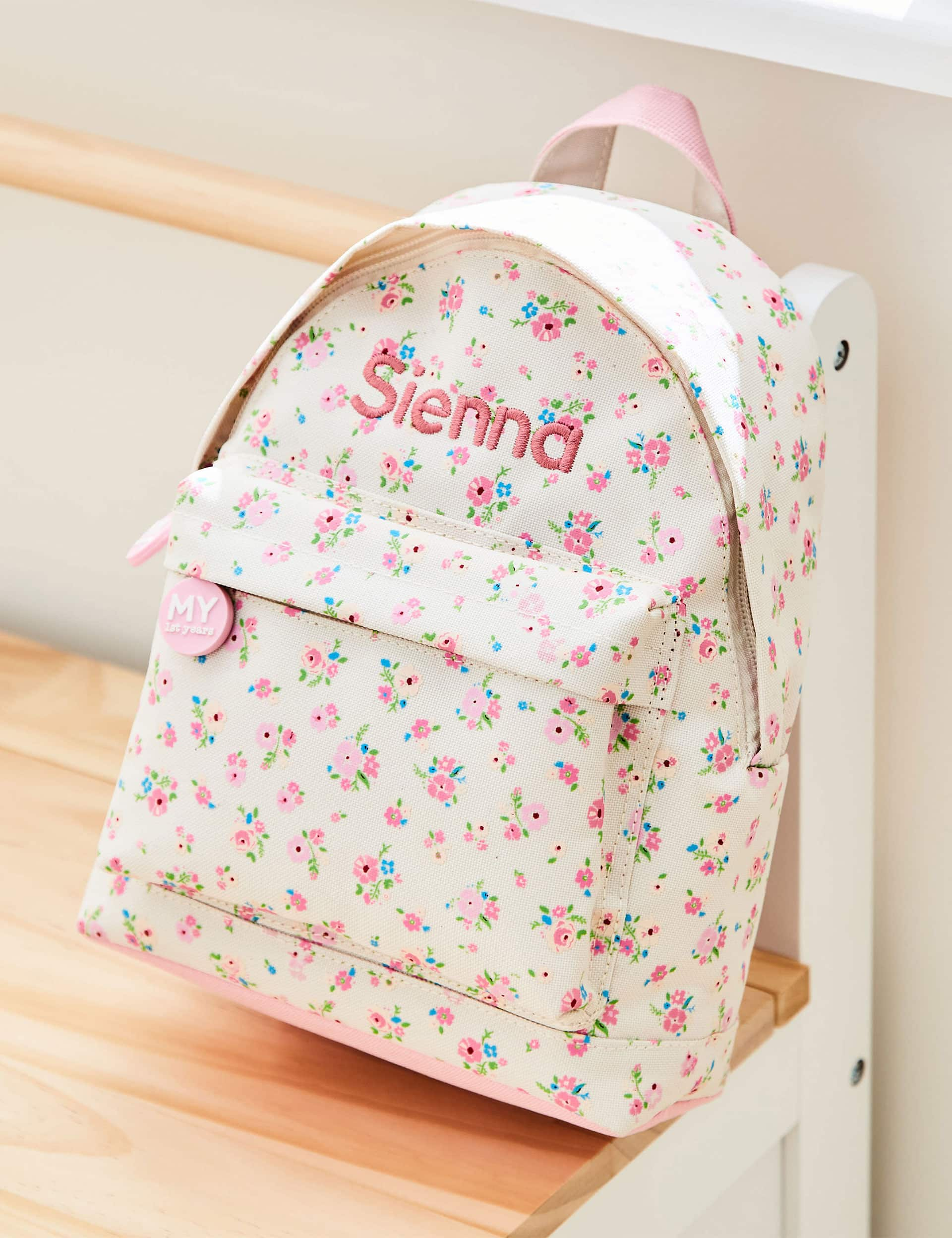 My 1St Years Girls Personalised Cream Floral Mini Backpack - Cream Mix, Cream Mix