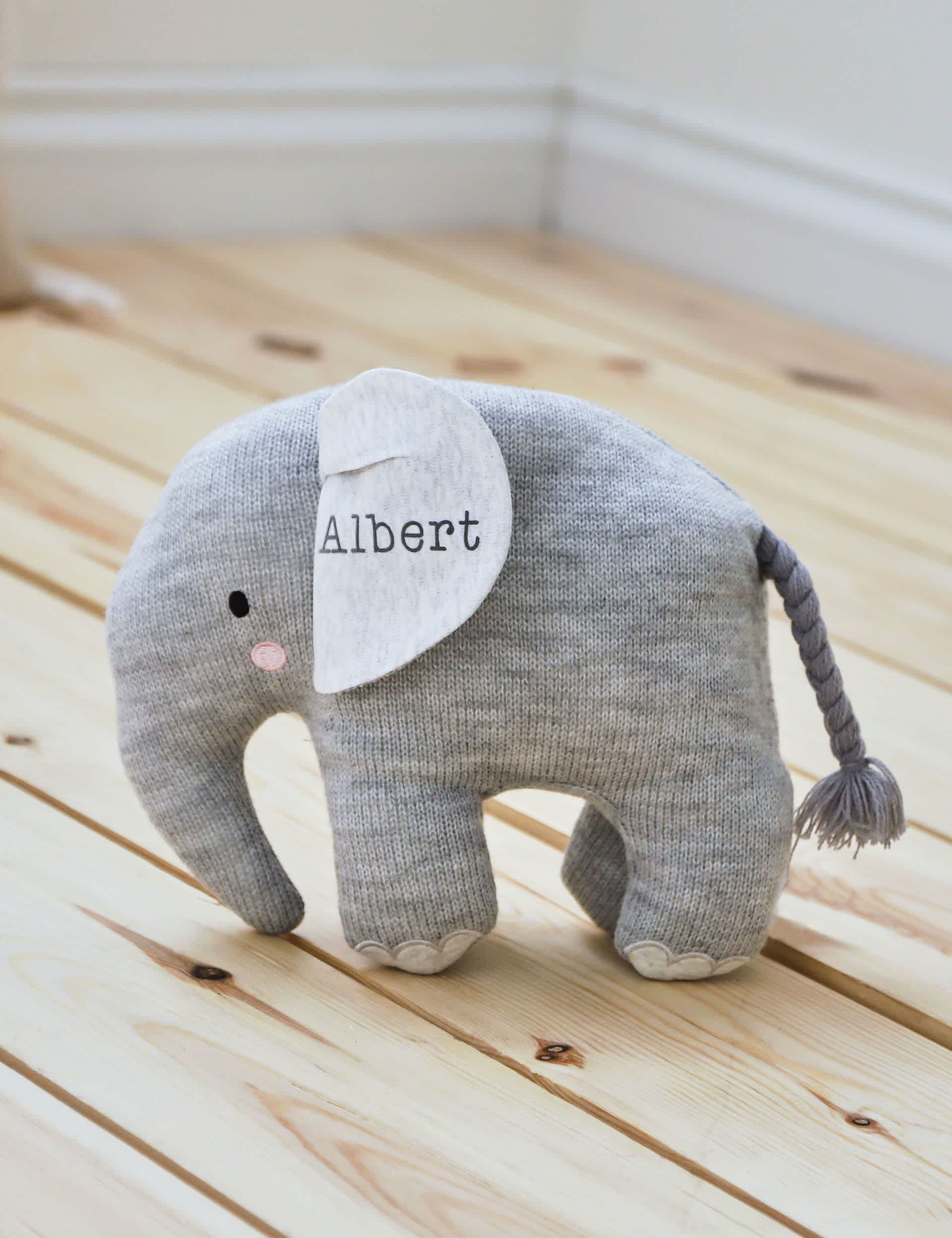 My 1St Years Personalised Knitted Elephant Soft Toy - Grey, Grey