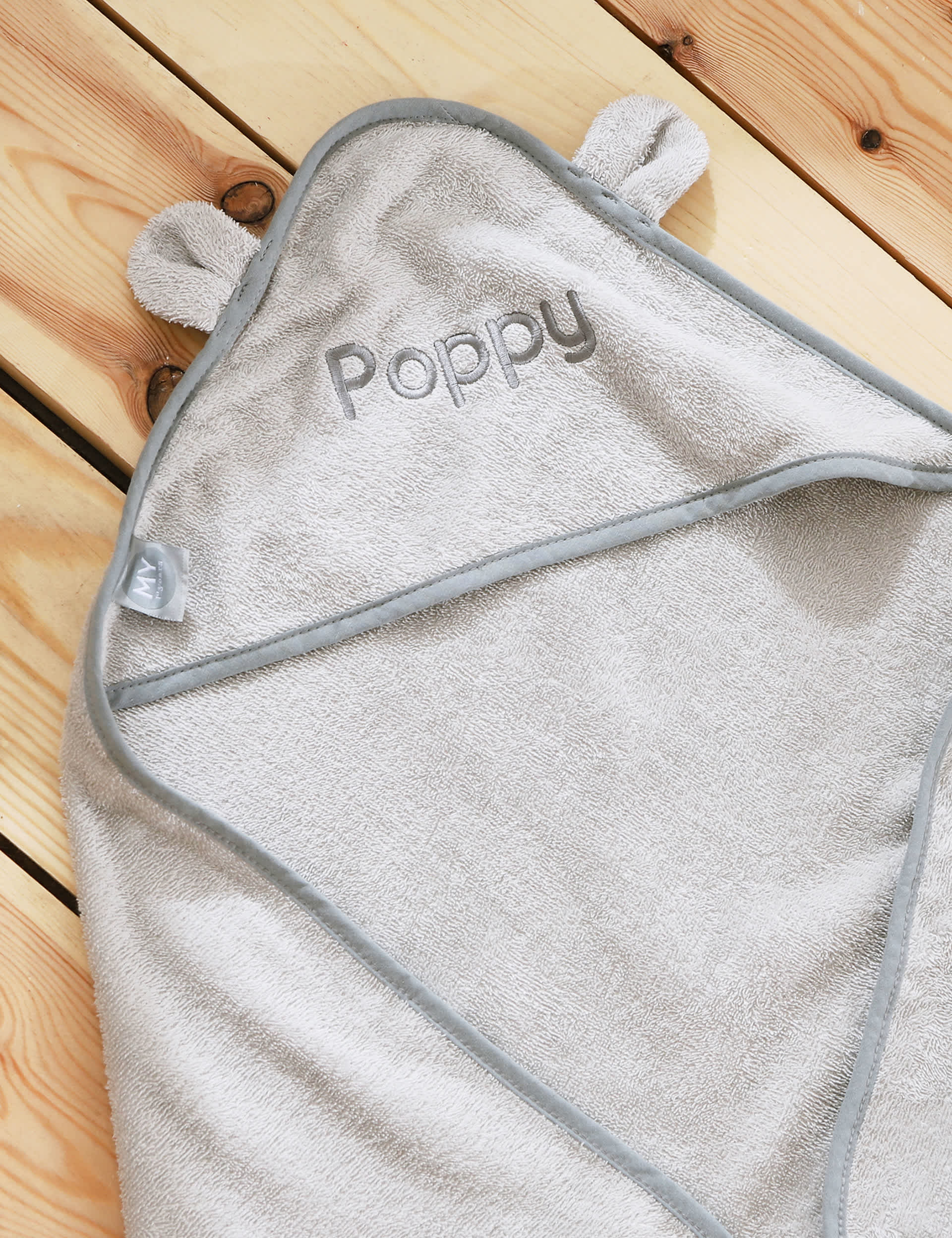 My 1St Years Personalised Hooded Towel - Grey, Pink,Grey,Ivory,Blue