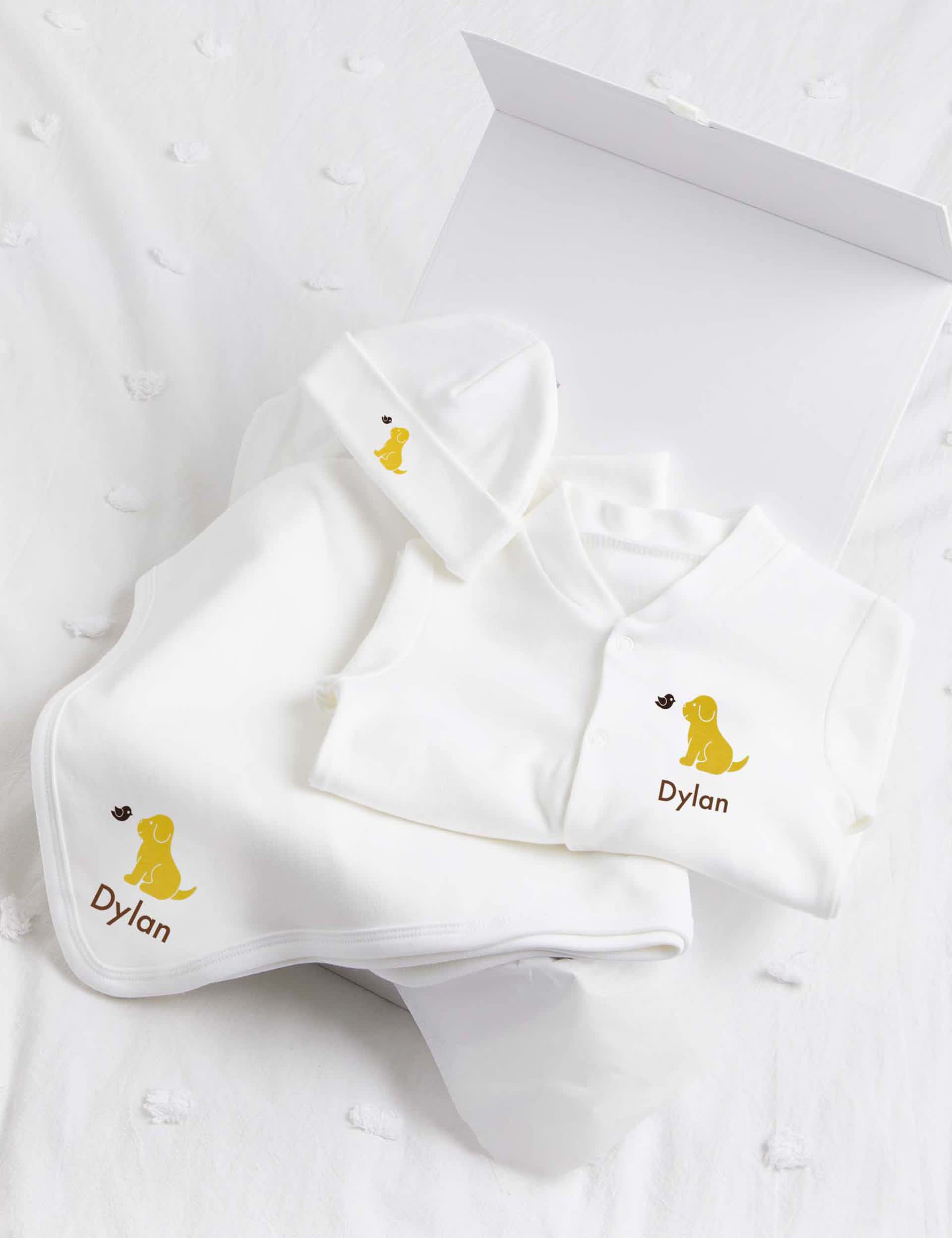 Molly & Monty Personalised Puppy Starter Set (0-1 Yrs) - 6-12M - White, White