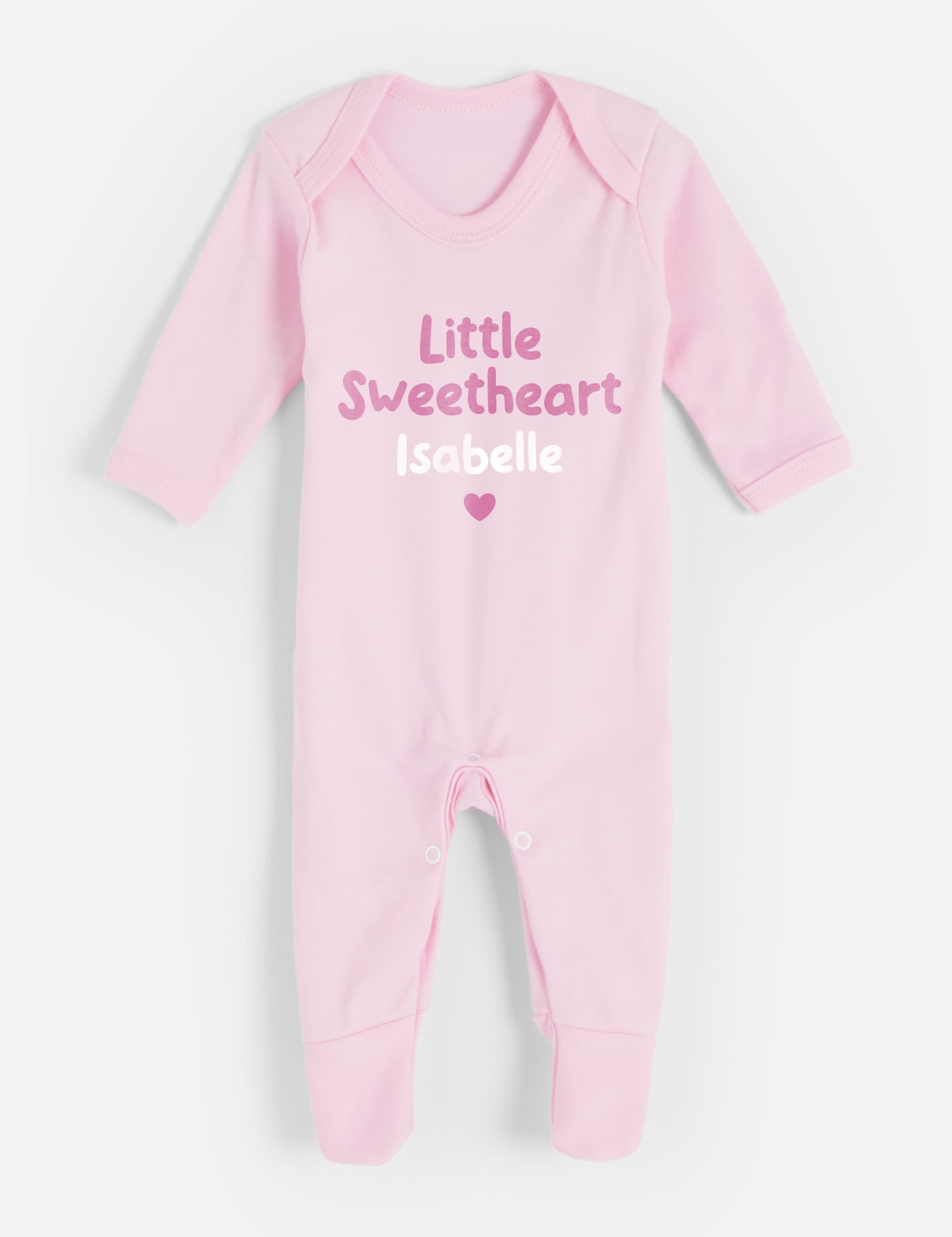 Dollymix Personalised Little Sweetheart Babygrow (0-12 Mths) - 3-6M - Pink, Pink