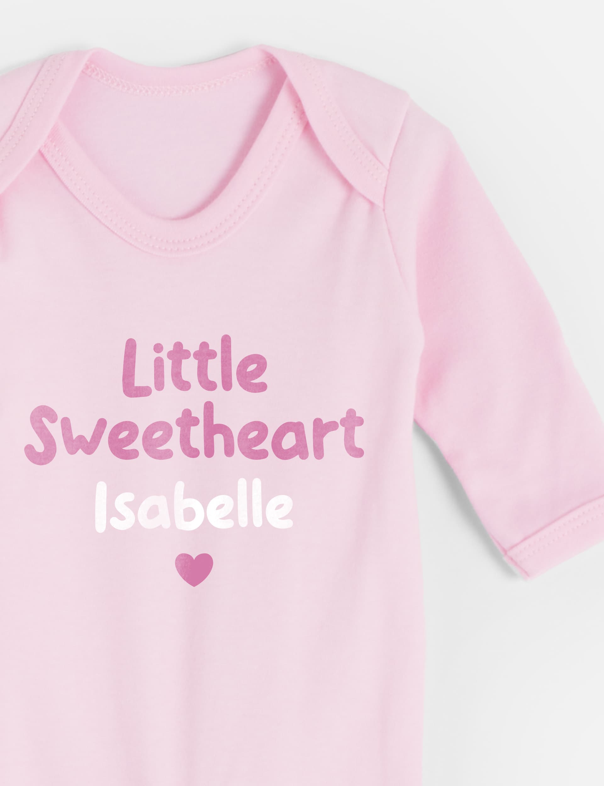 Dollymix Personalised Little Sweetheart Babygrow (0-12 Mths) - 0-3 M - Pink, Pink