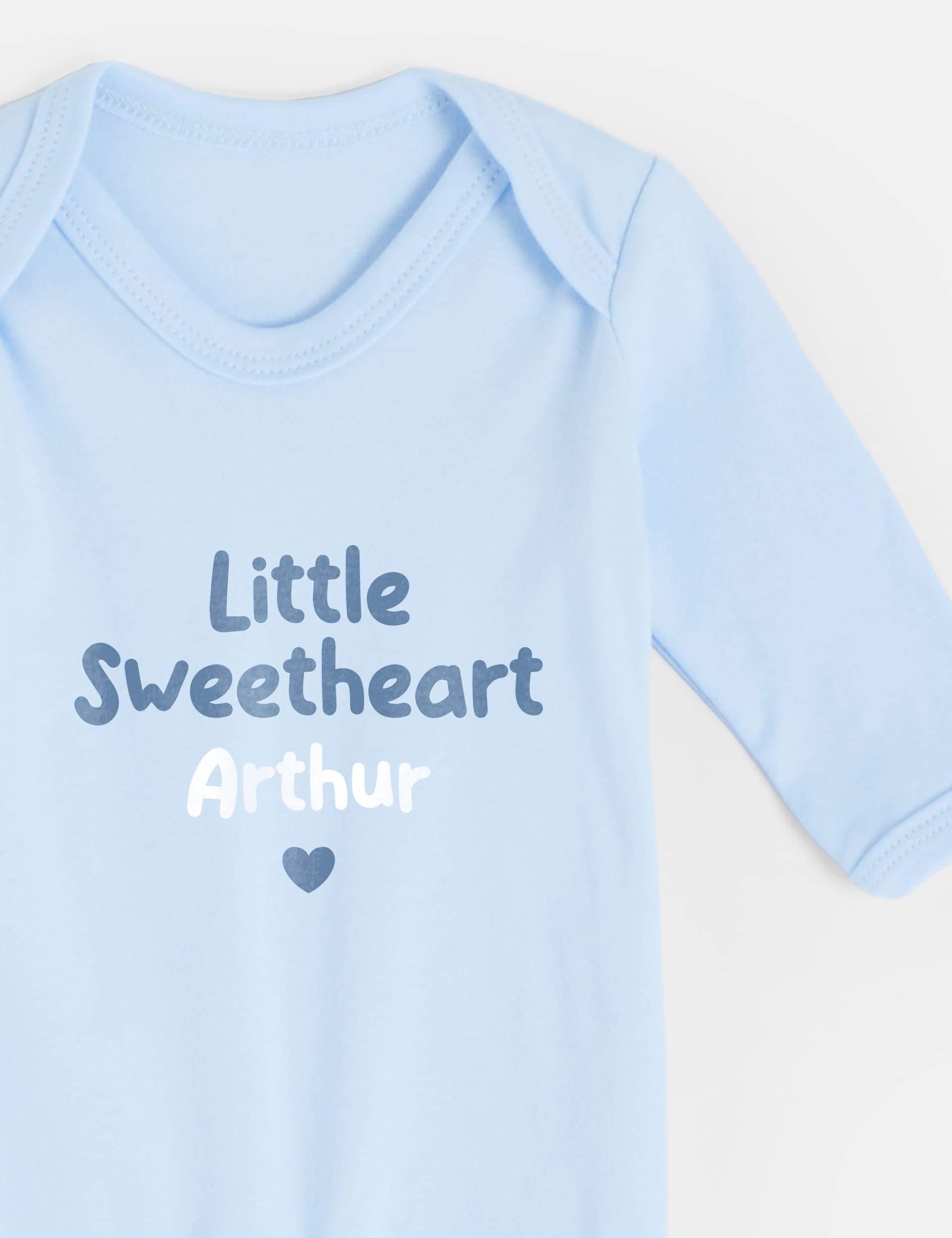 Dollymix Personalised Little Sweetheart Babygrow (0-12 Mths) - 6-12M - Blue, Blue