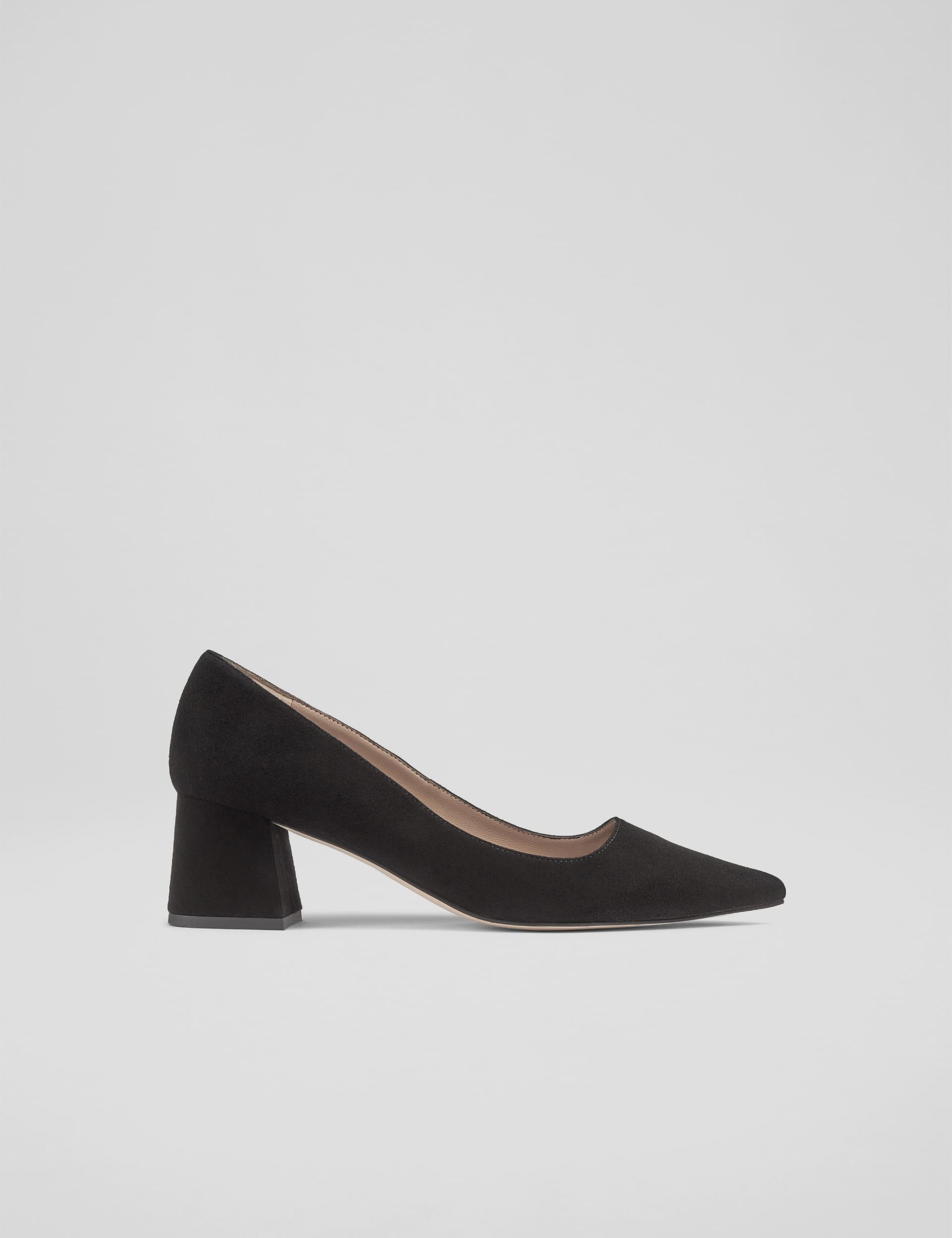 Lk Bennett Women's Suede Block Heel Pointed Court Shoes