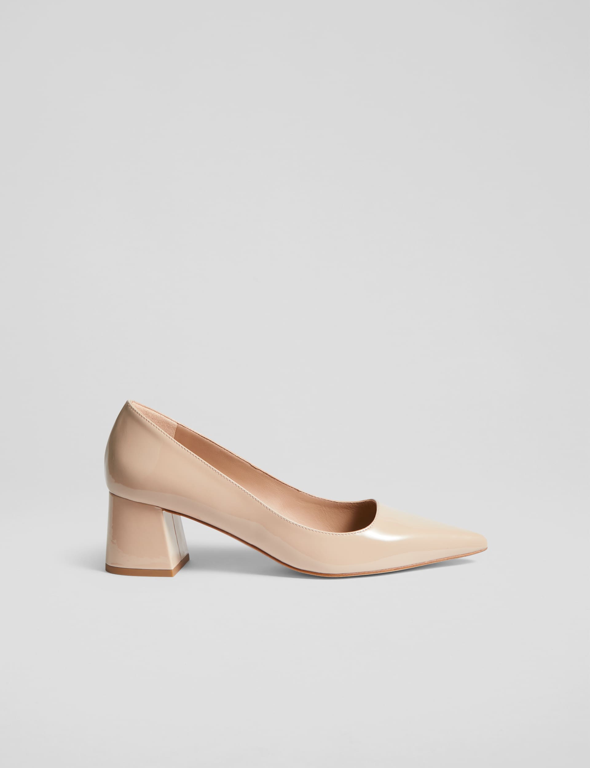 Lk Bennett Women's Leather Patent Block Heel Court Shoes
