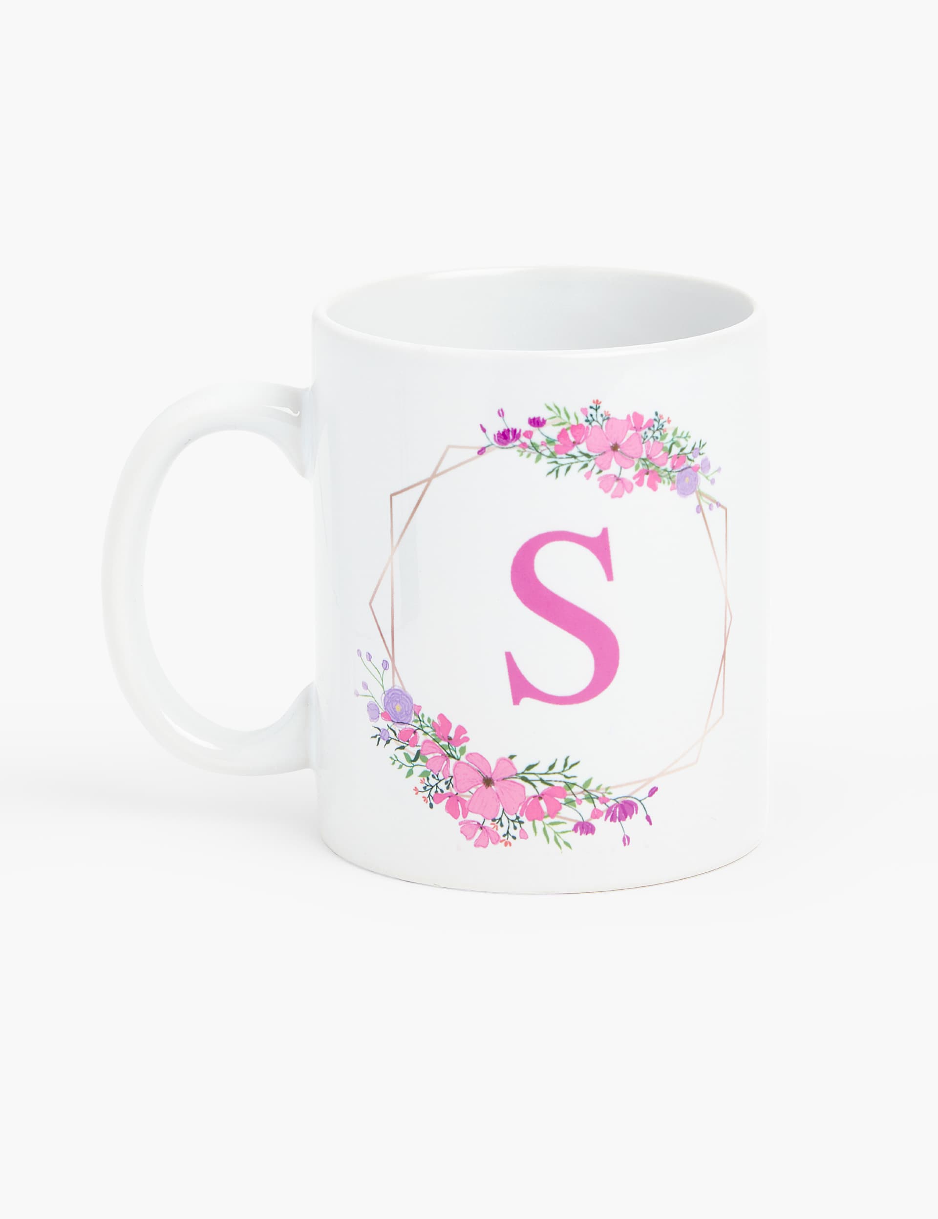 Dollymix Women's Personalised Initial Mug - White Mix, White Mix