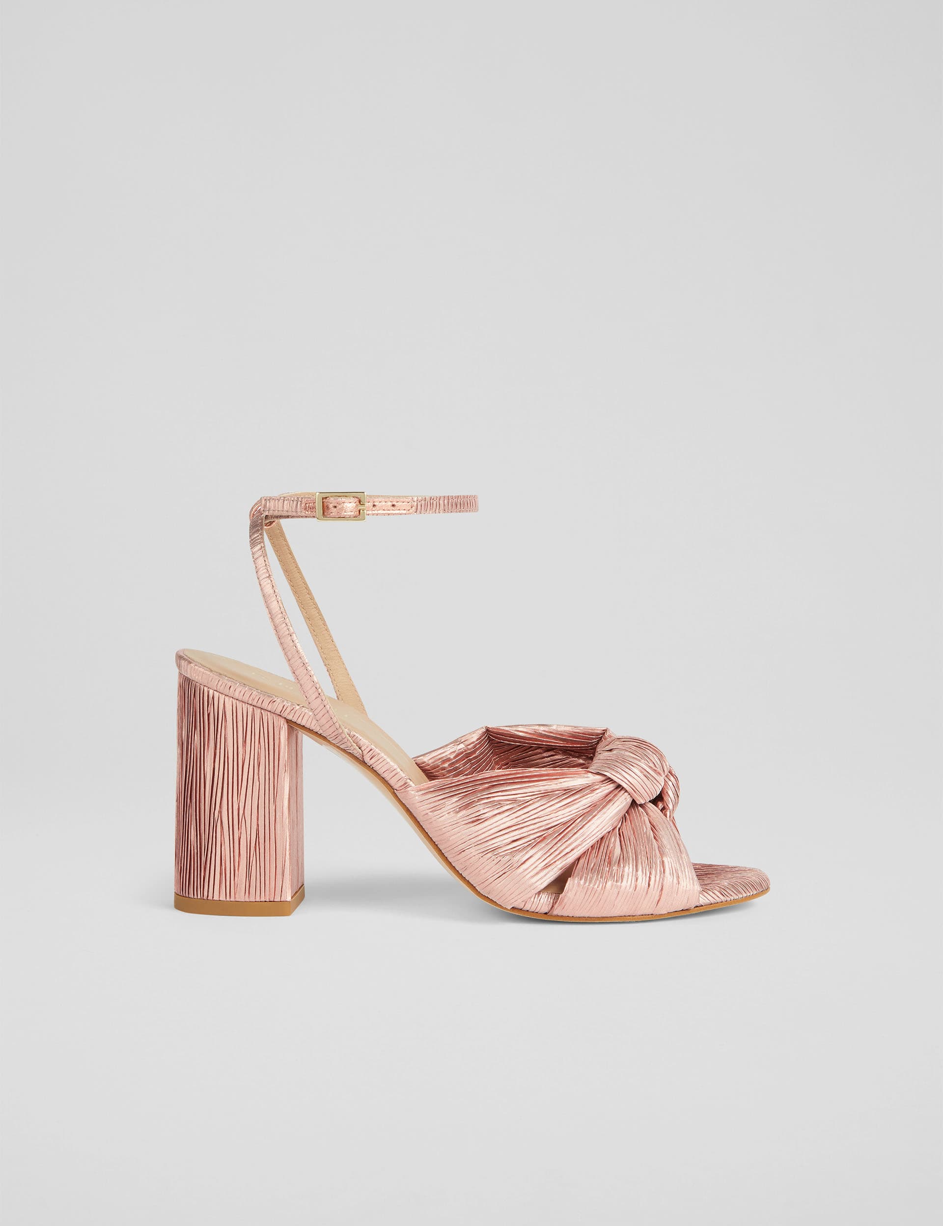 Lk Bennett Women's Satin Ankle Strap Block Heel Sandals - 3 - Pink Mix, Pink Mix