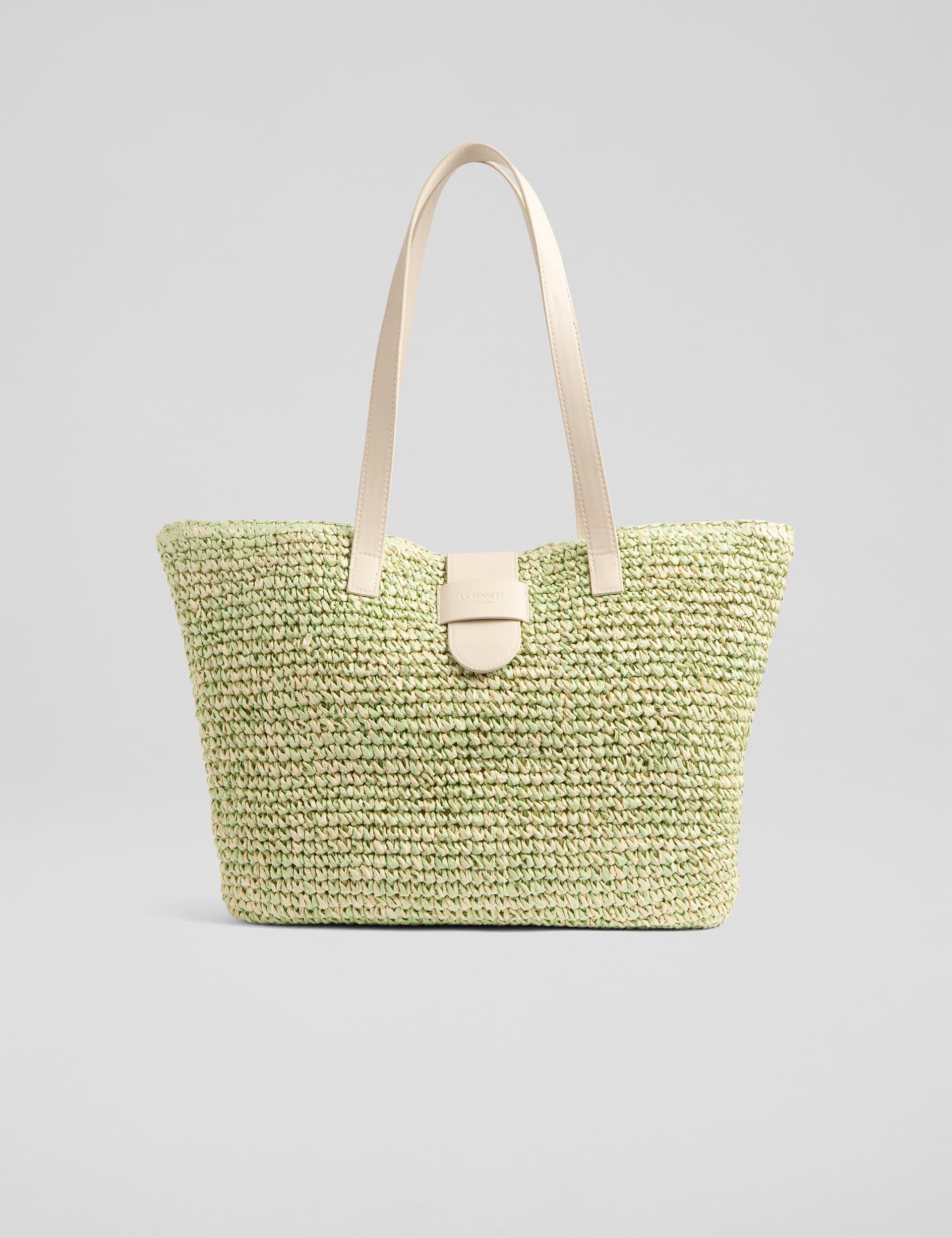 Lk Bennett Women's Raffia Shoulder Bag - Green Mix, Green Mix