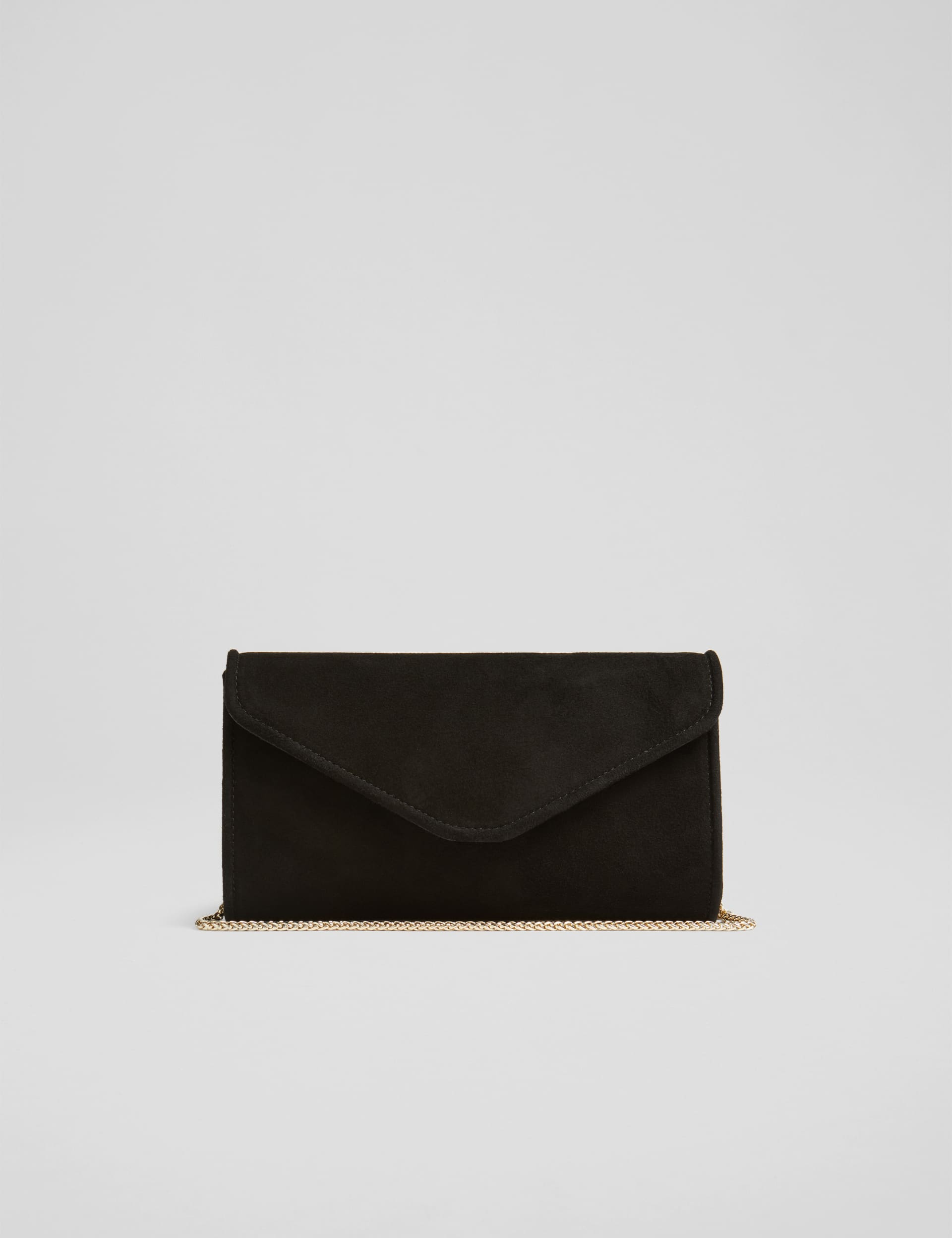 Lk Bennett Women's Suede Clutch Bag - Black, Black,Beige