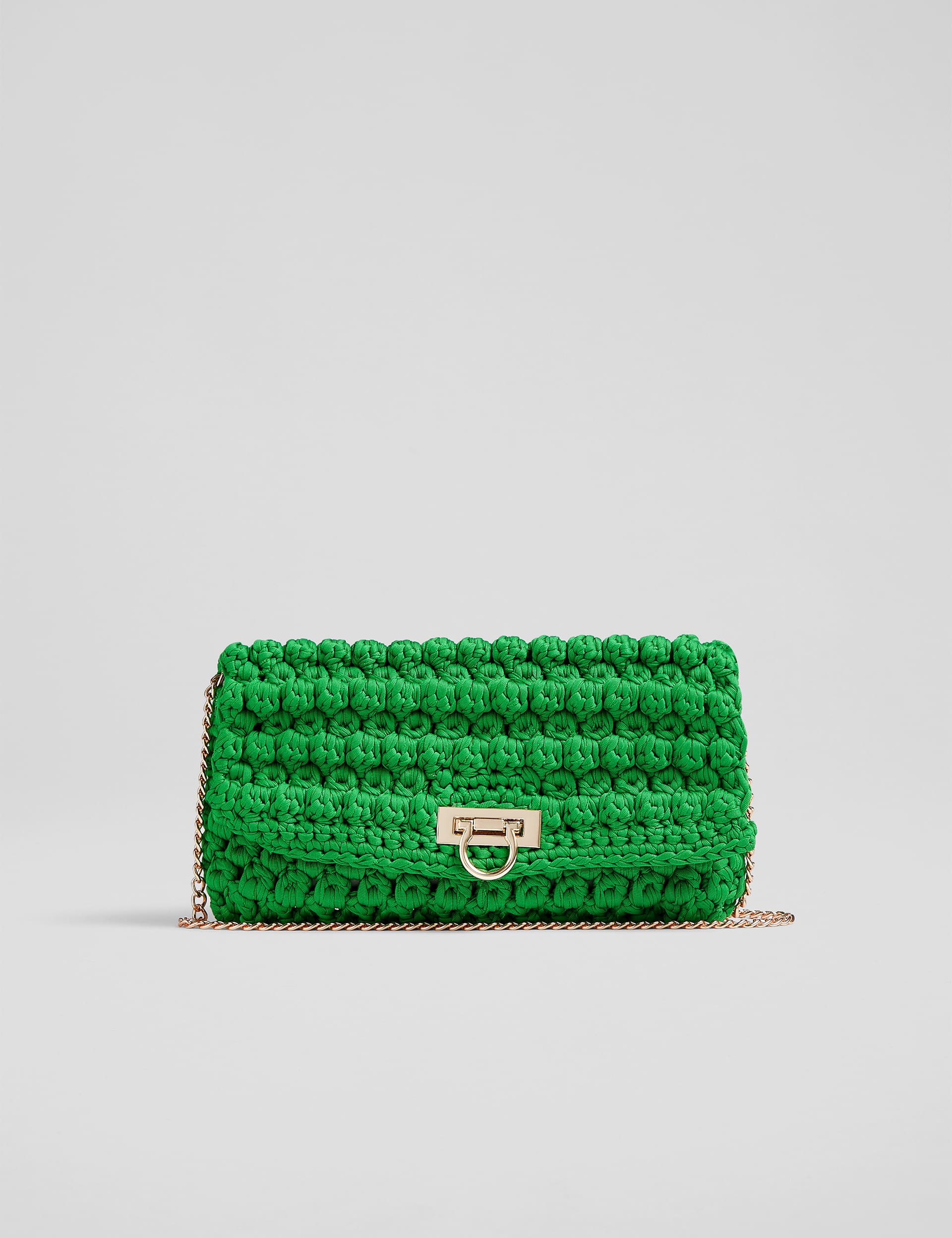 Lk Bennett Women's Fabric Woven Chain Strap Clutch Bag - Green Mix, Green Mix