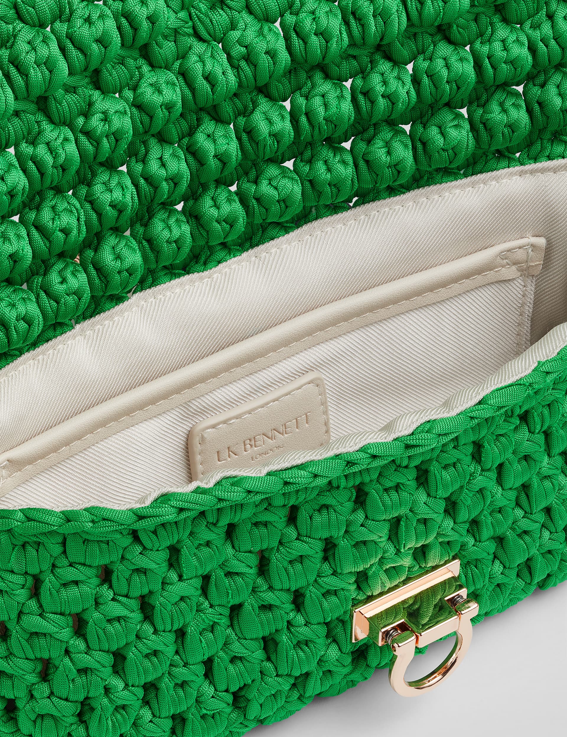 Lk Bennett Women's Fabric Woven Chain Strap Clutch Bag - Green Mix, Green Mix