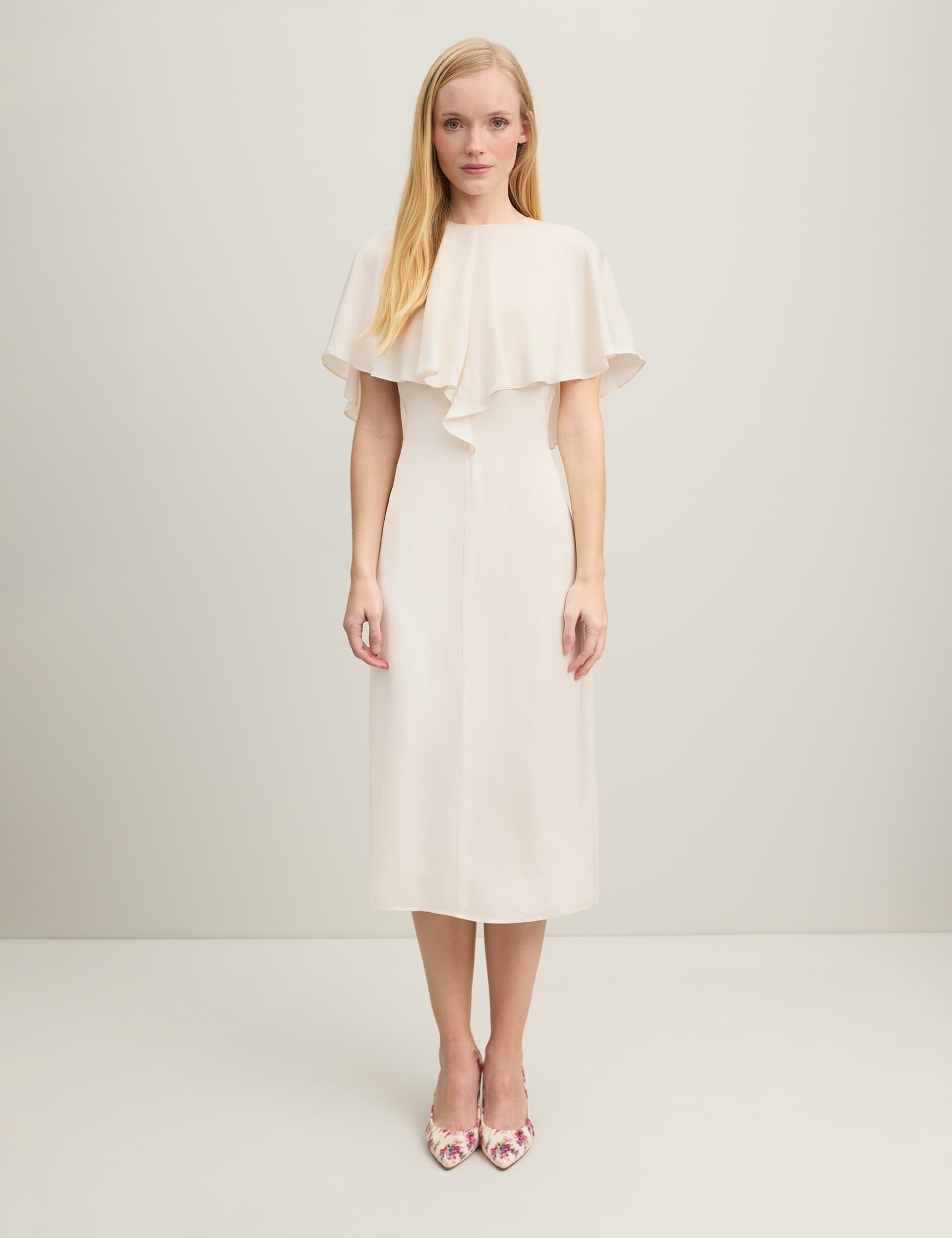 Lk Bennett Women's Cape Detail Midi Column Dress