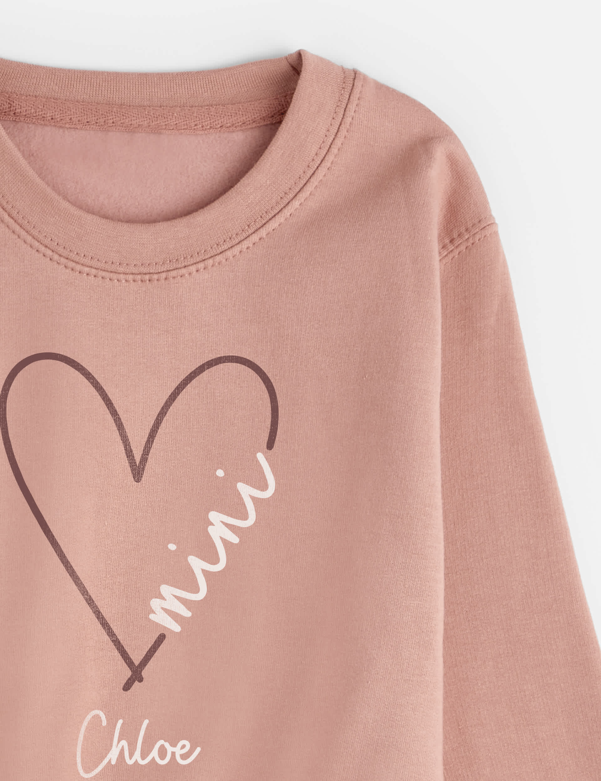 Dollymix Personalised Kids Heart Mini Sweatshirt (1-11 Yrs) - 1-2Y - Pink Mix, Pink Mix