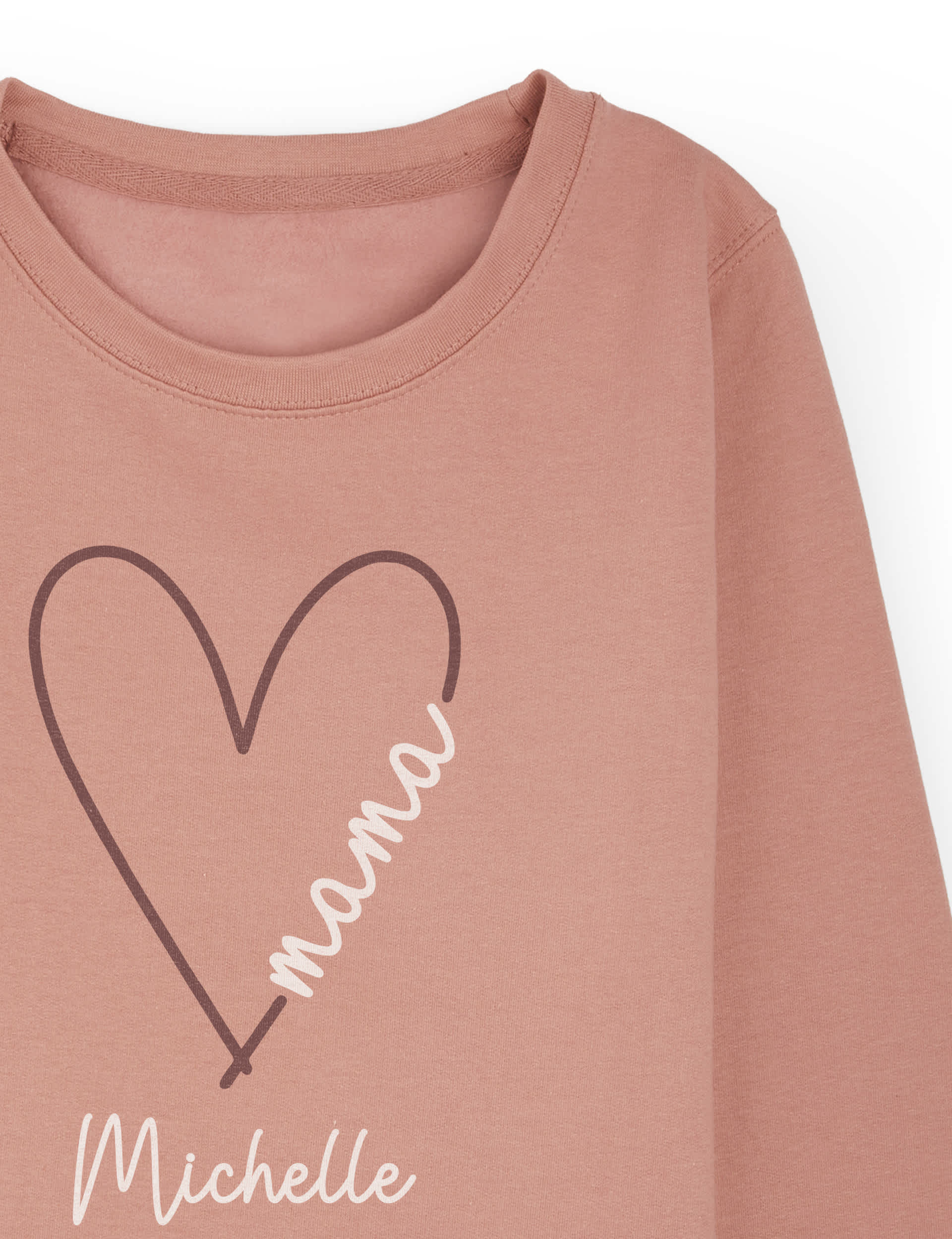 Dollymix Personalised Ladies Mama Heart Sweatshirt - XXL - Pink Mix, Pink Mix