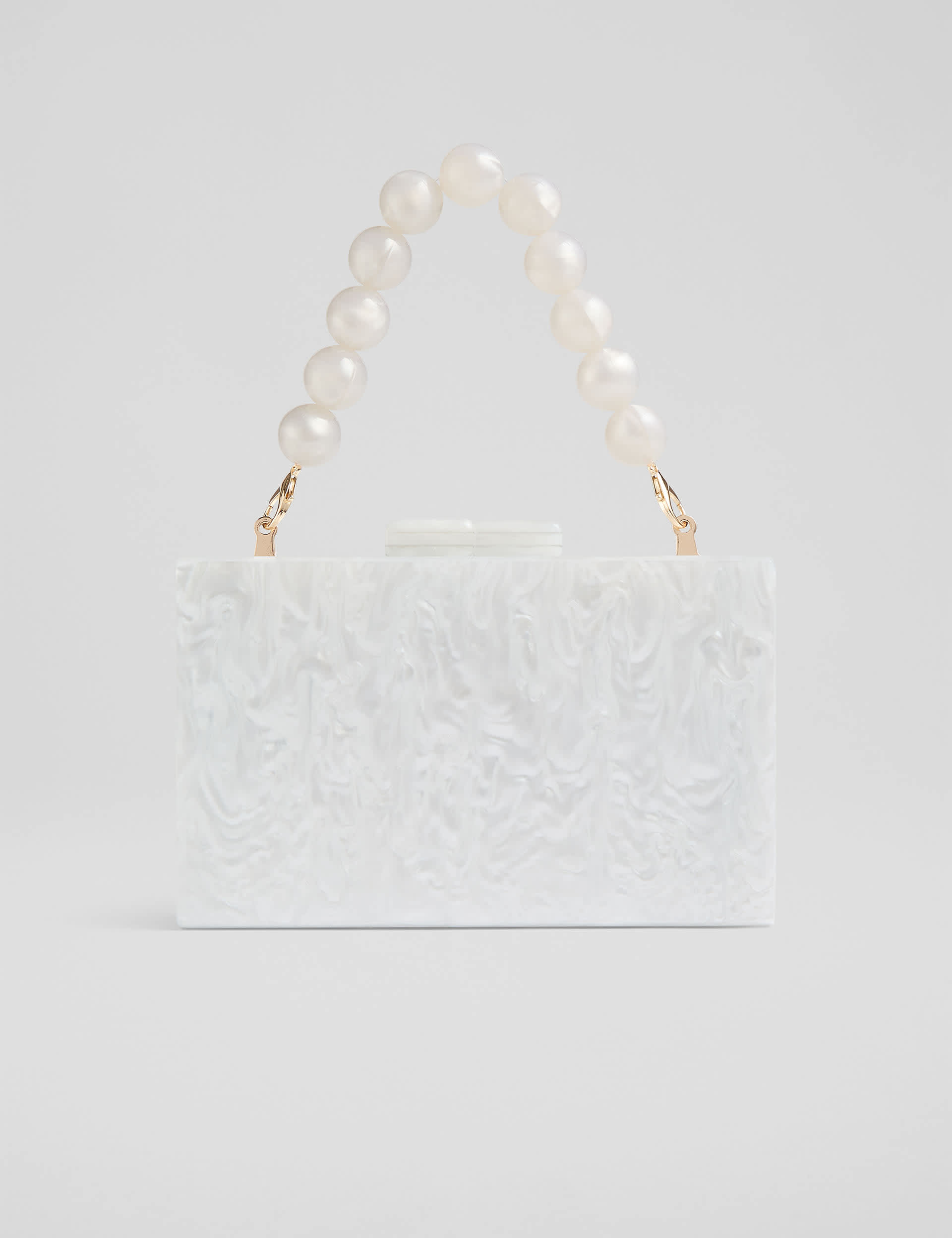 Lk Bennett Women's Marbled Clutch Bag - White, White