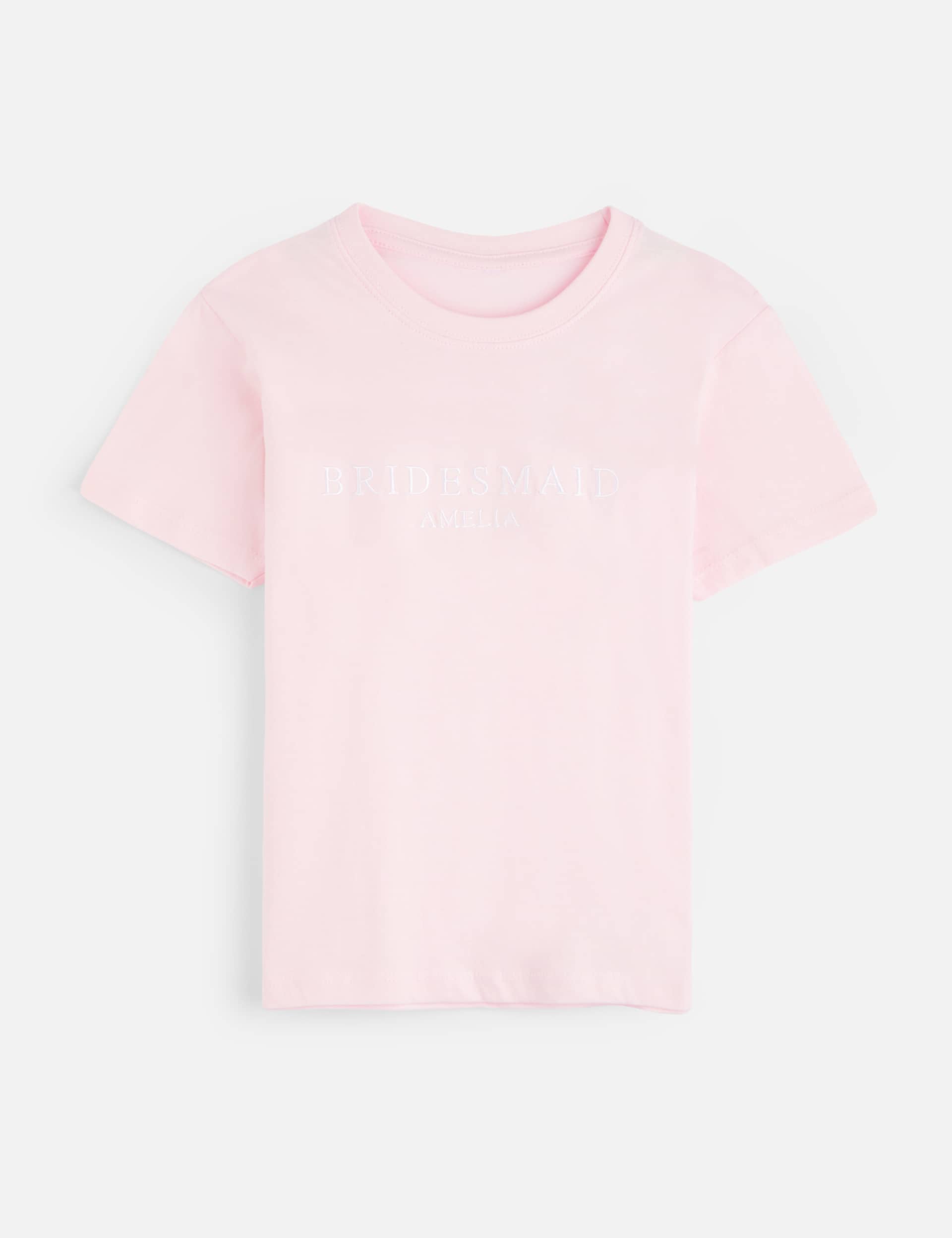 Dollymix Personalised Kids Bridesmaid T-Shirt (3-12 Yrs) - 5-6 Y - Pink, Pink