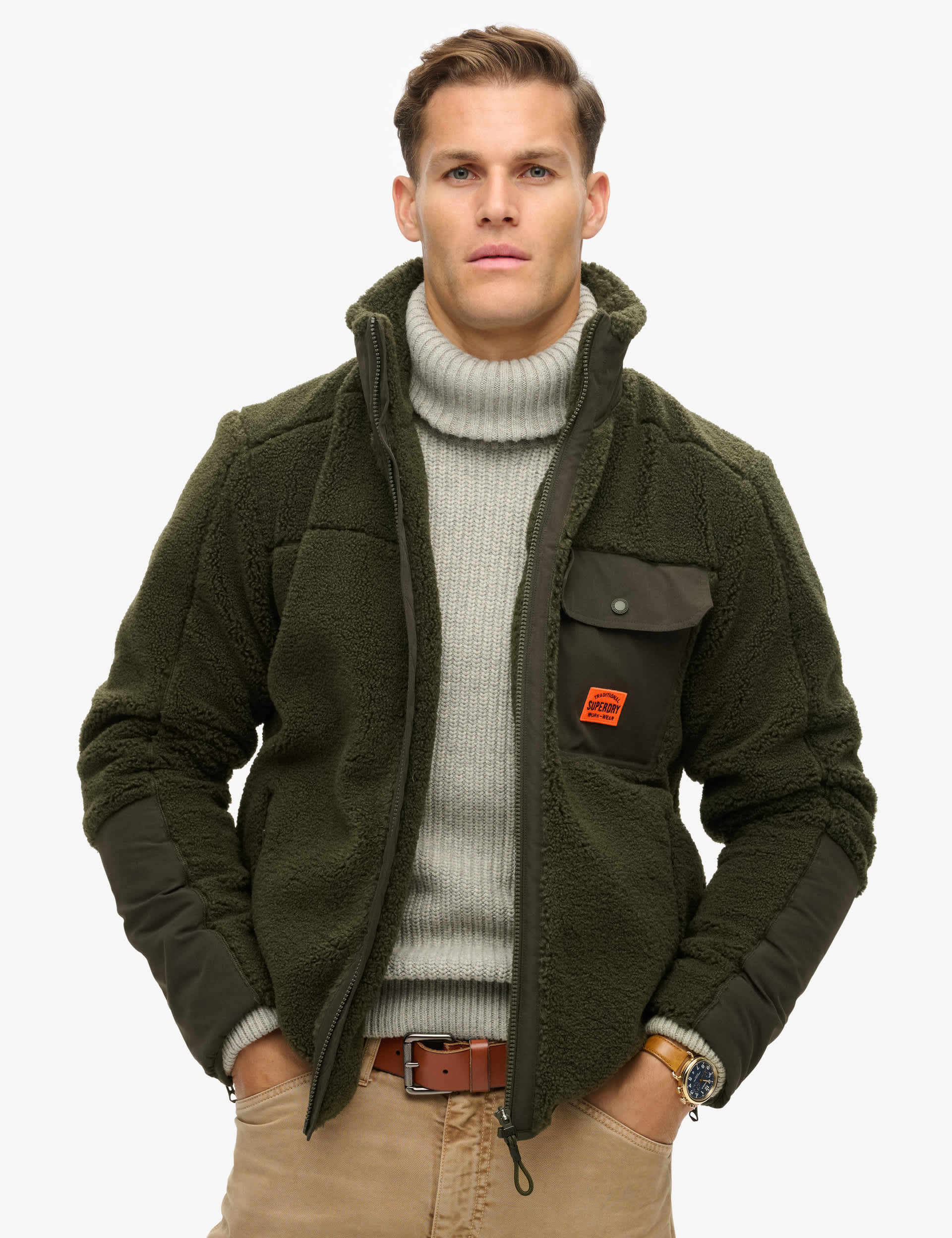 Superdry Men's Pure Cotton Wax Jacket - L - Olive, Navy,Olive