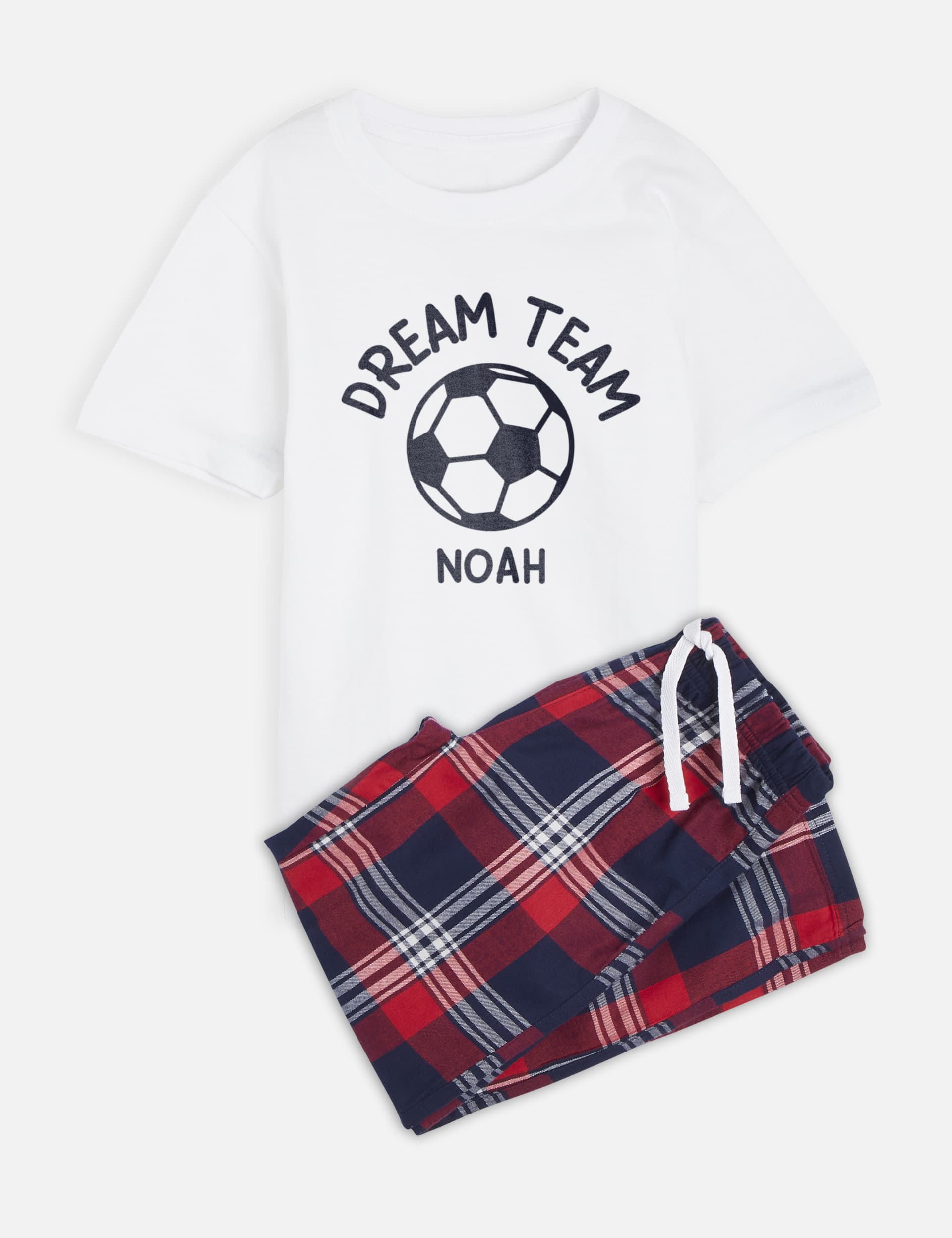 Dollymix Personalised Kid's Football Pyjamas - 5-6 Y - White, White