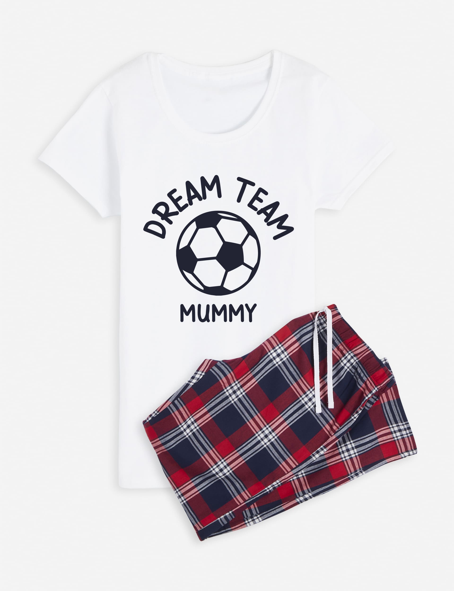 Dollymix Personalised Women's Football Pyjamas - White, White