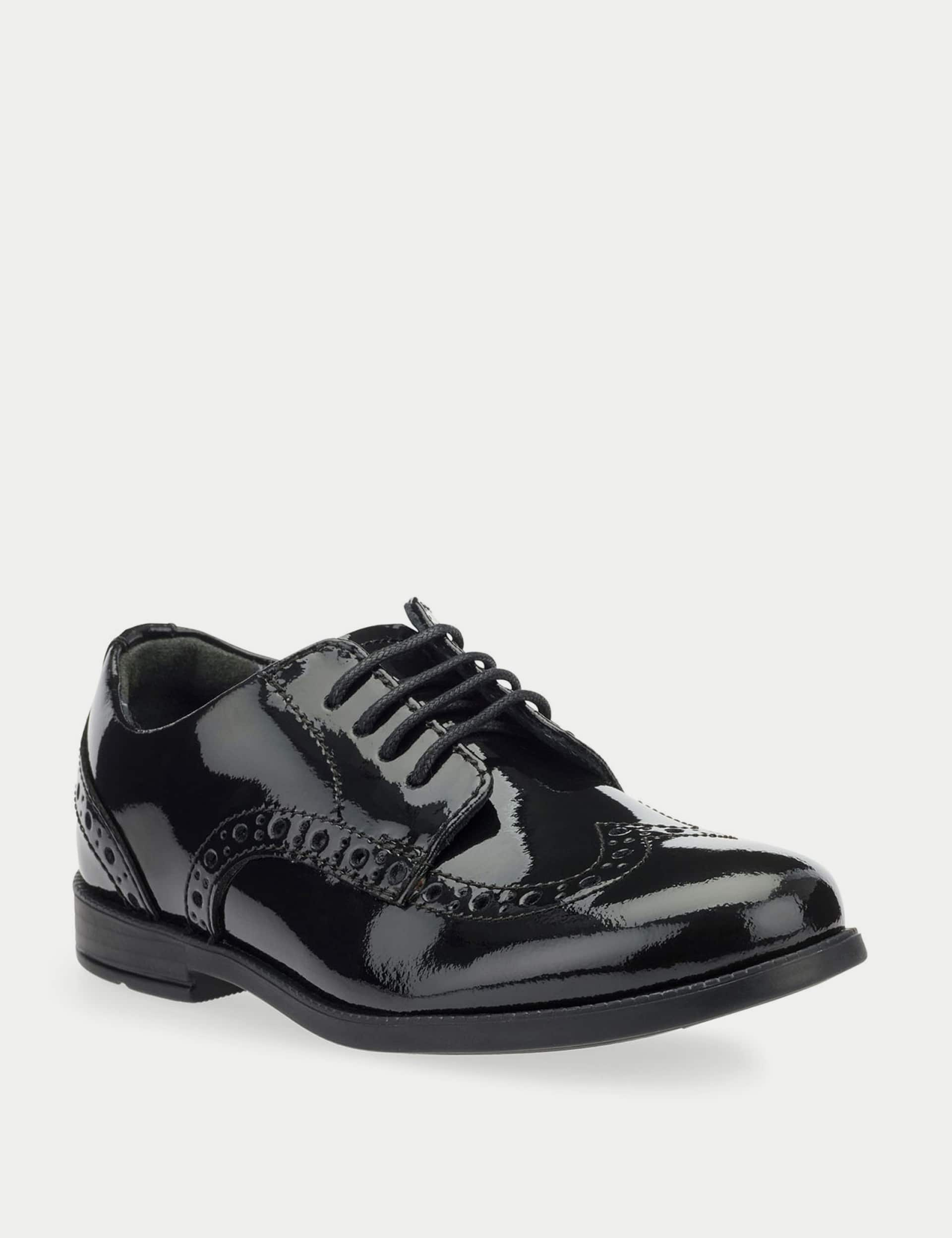 Start-Rite Kids Patent Leather Brogue School Shoes (10 Small - 4 Large) - 4 LSTD - Black, Black