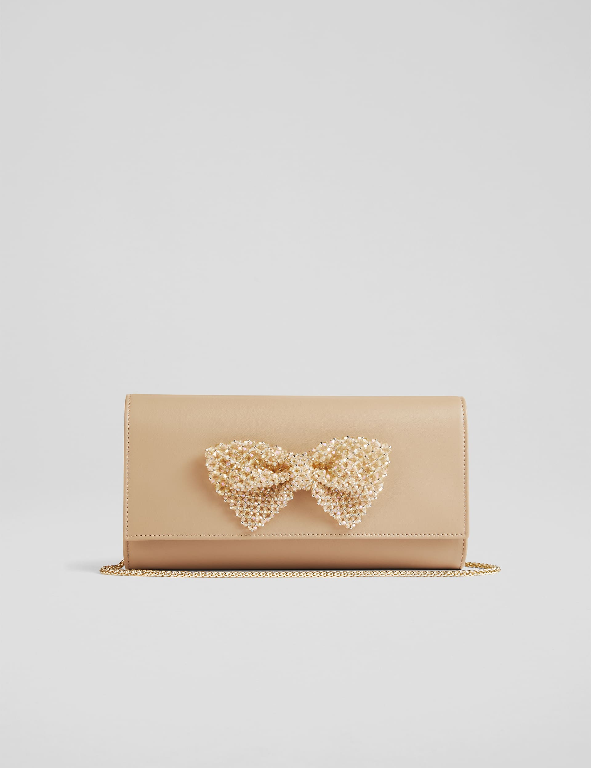 Lk Bennett Women's Leather Clutch Bag - Beige, Beige