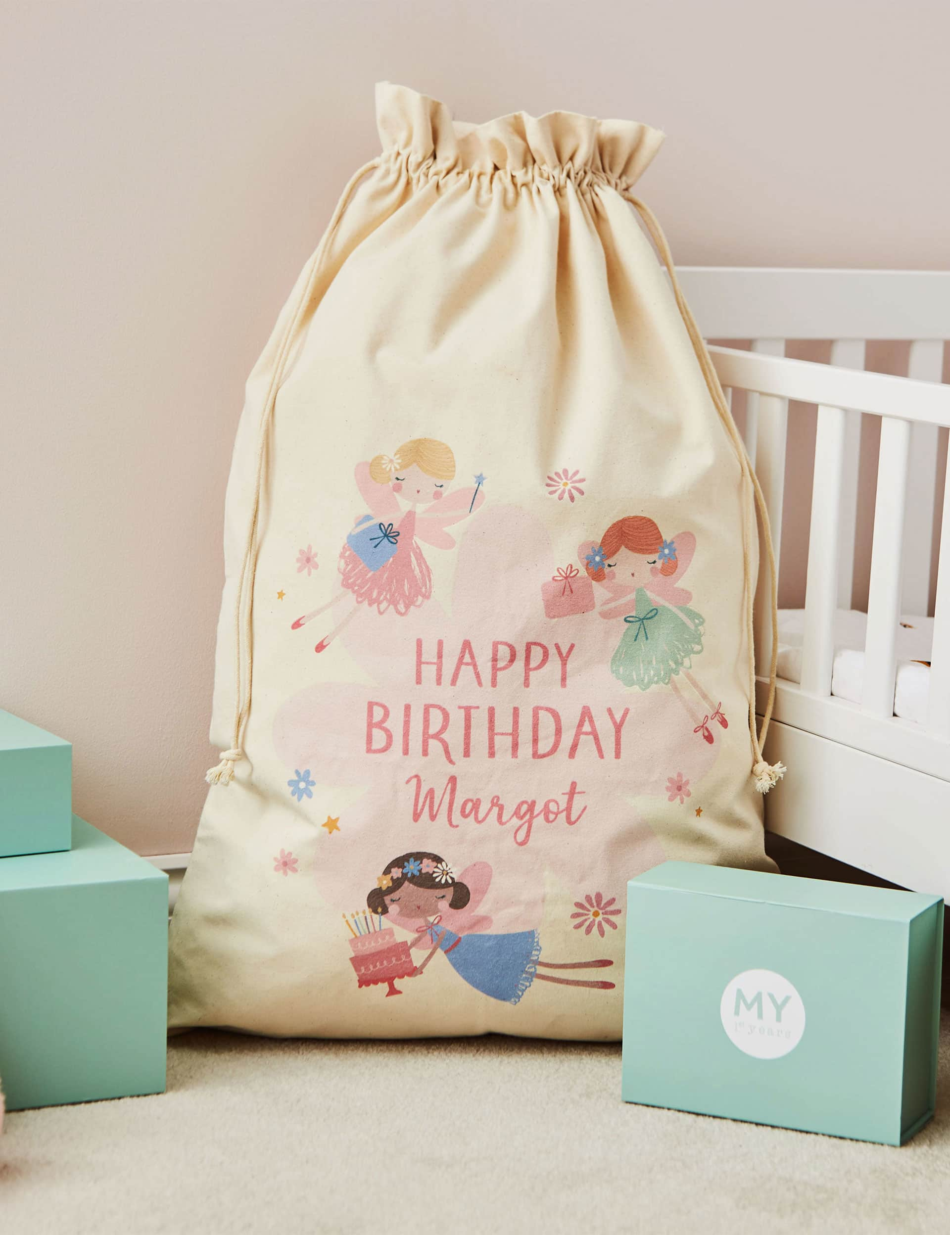 My 1St Years Girls Personalised Fairy Birthday Sack - Natural Mix, Natural Mix