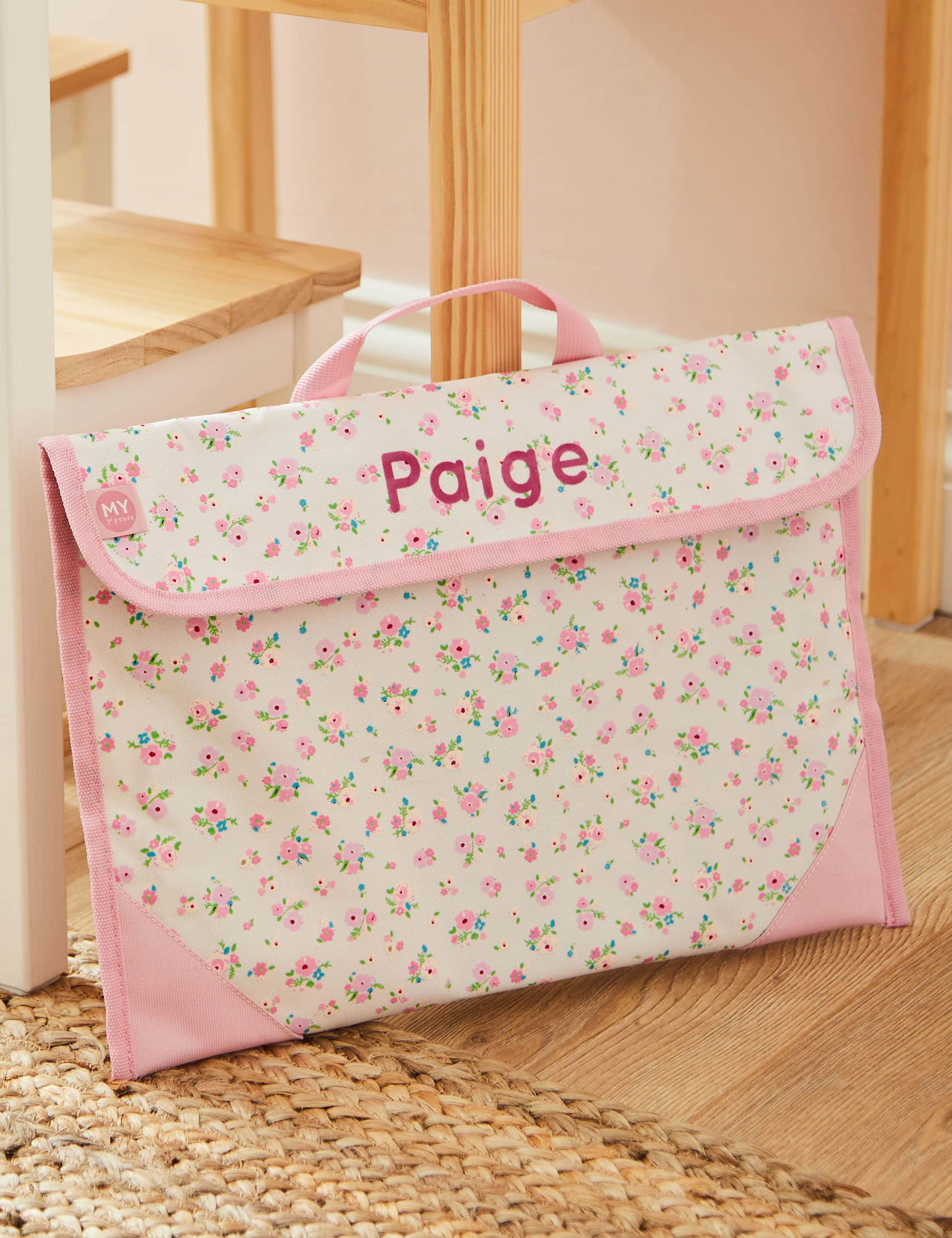 My 1St Years Girls Personalised Ditsy Print Book Bag - Pink Mix, Pink Mix