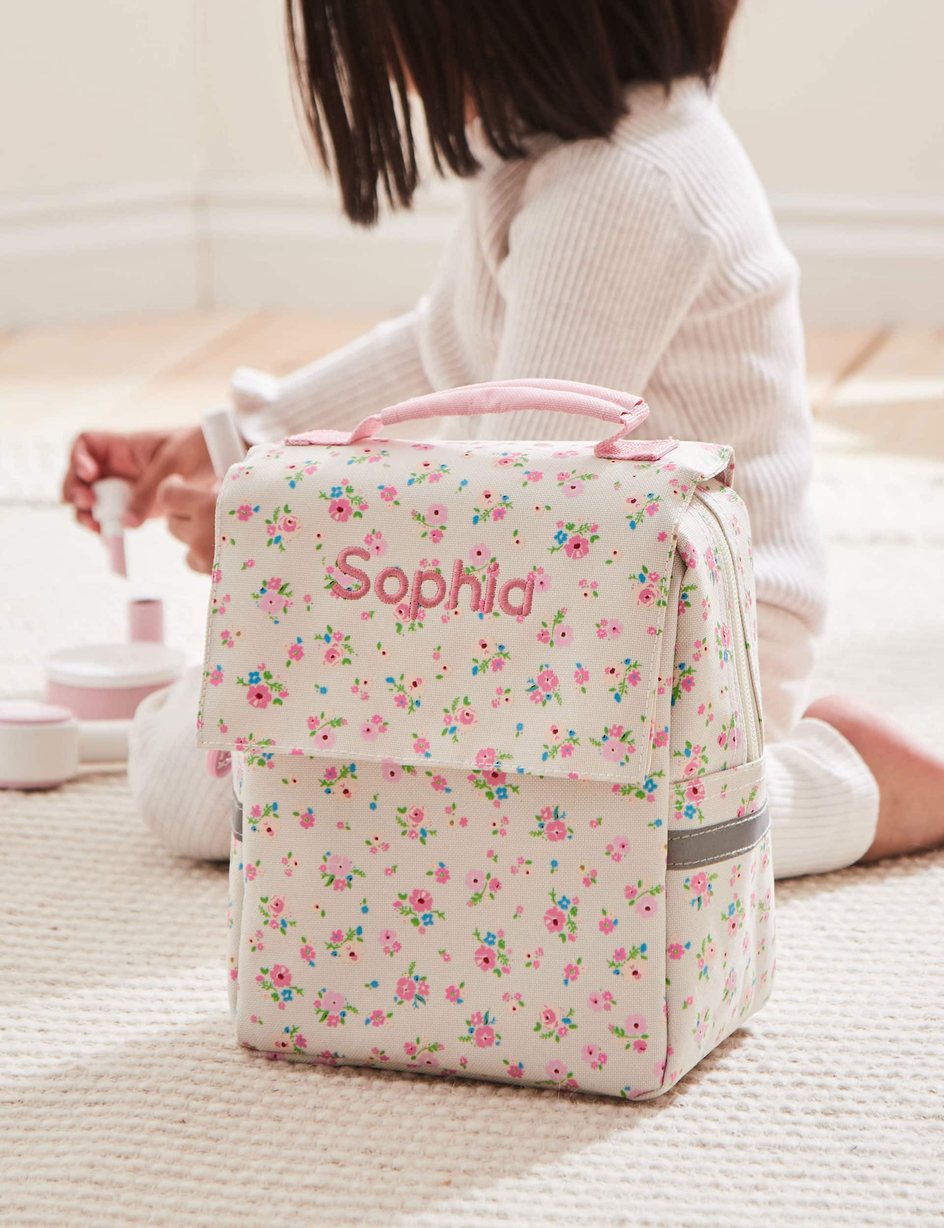 My 1St Years Girls Personalised Ditsy Print Lunch Bag - Ivory Mix, Ivory Mix