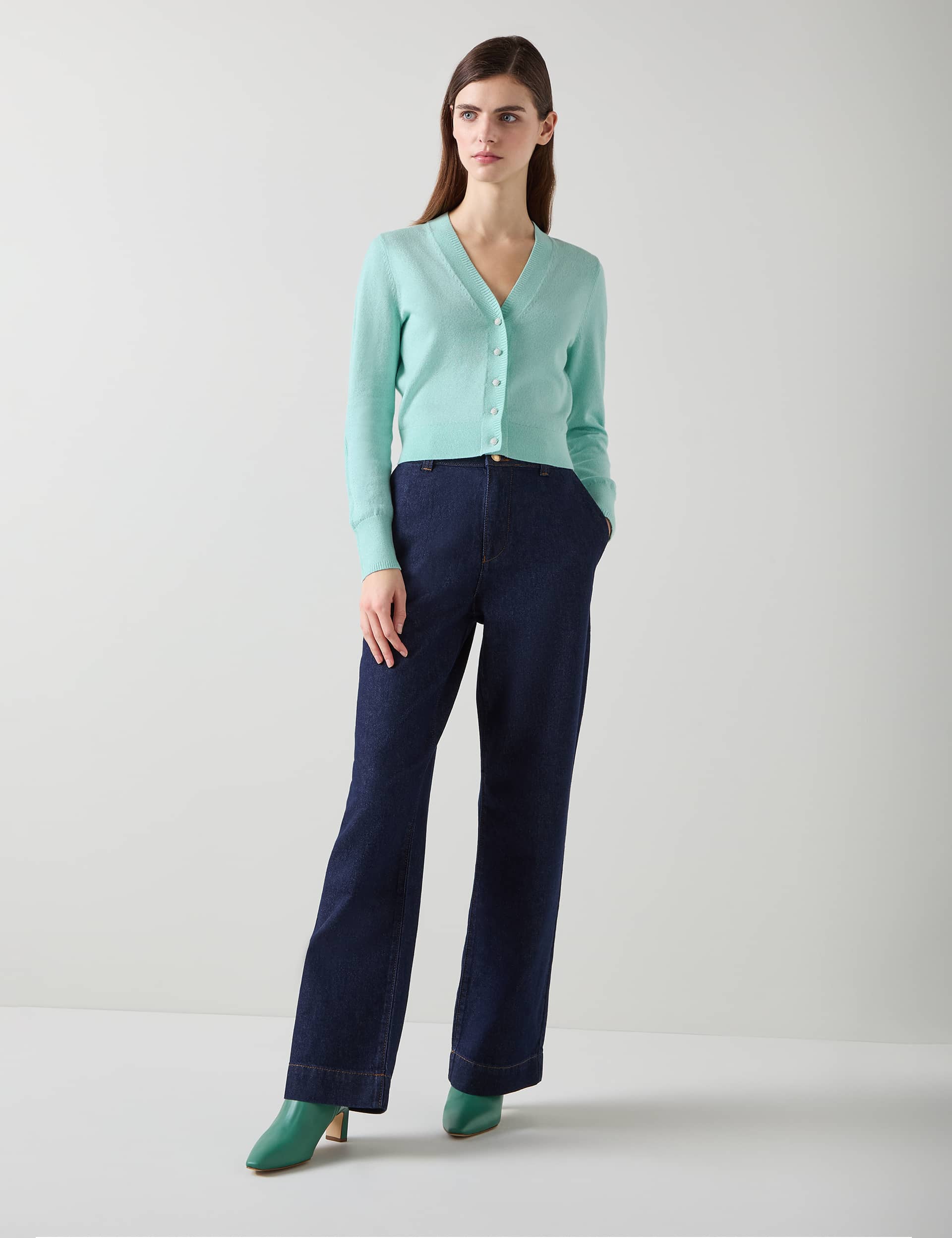 Lk Bennett Women's Sparkly V-Neck Cardigan with Merino Wool