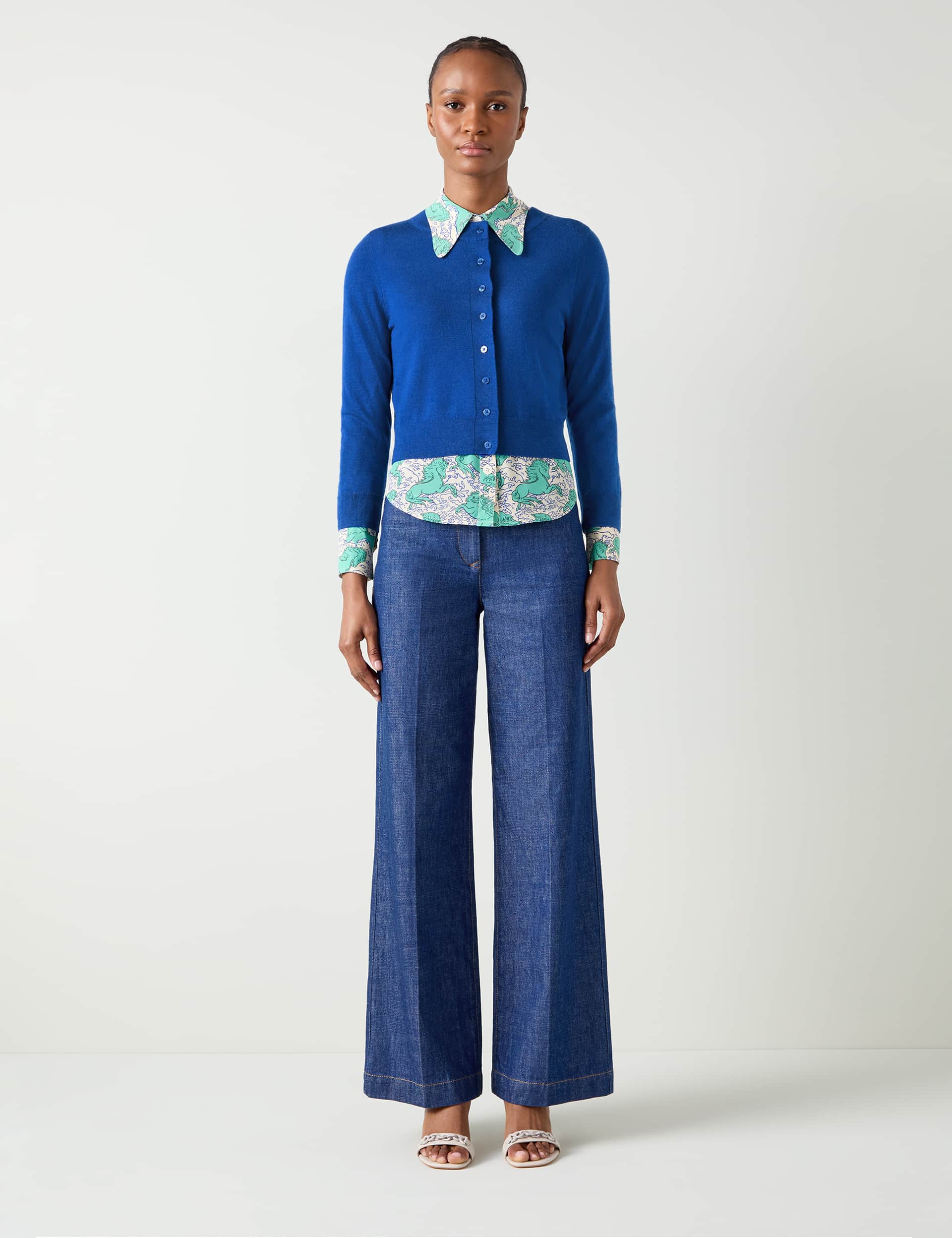 Lk Bennett Women's Pure Merino Wool Crew Neck Cardigan