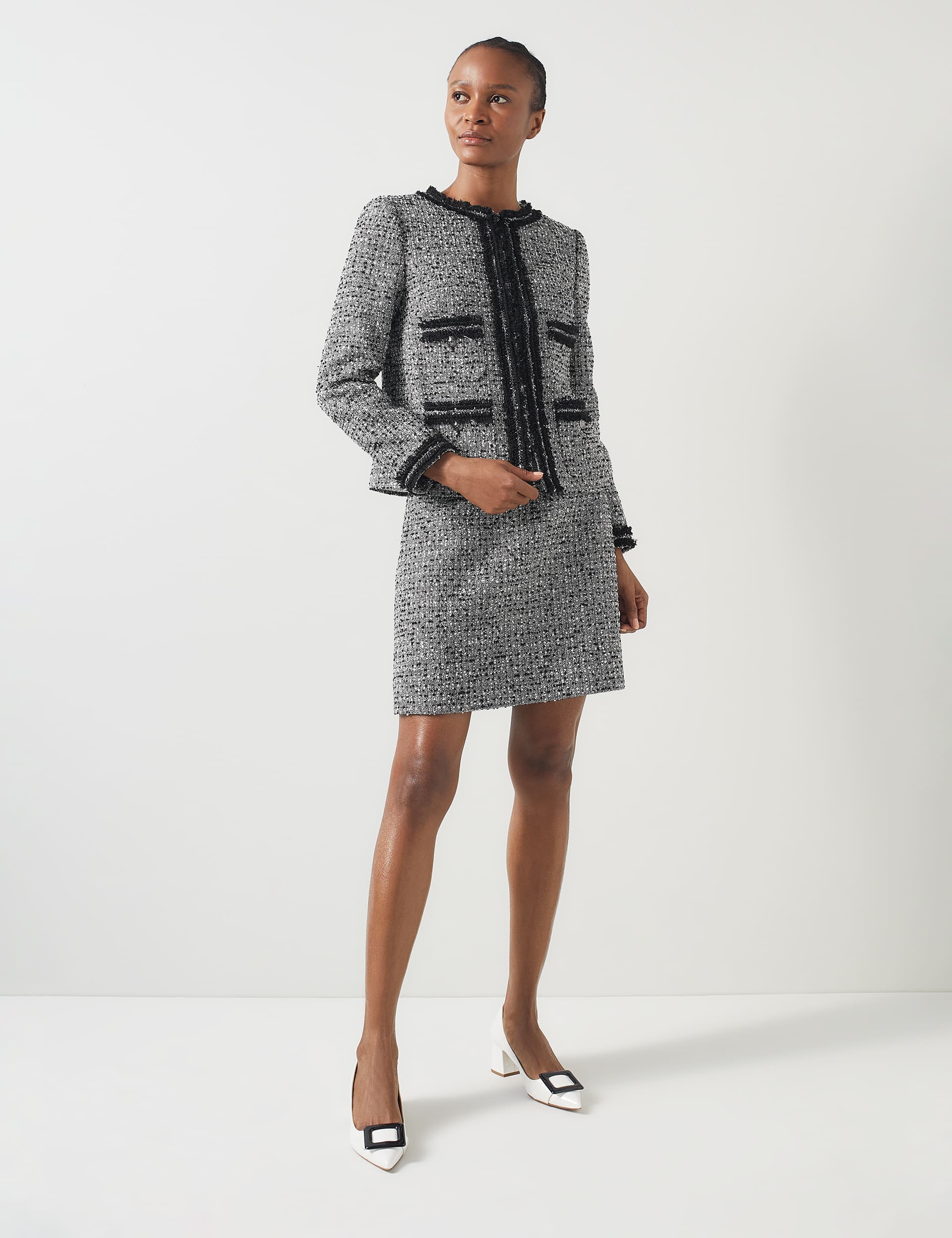 Lk Bennett Women's Tweed Textured Short Jacket